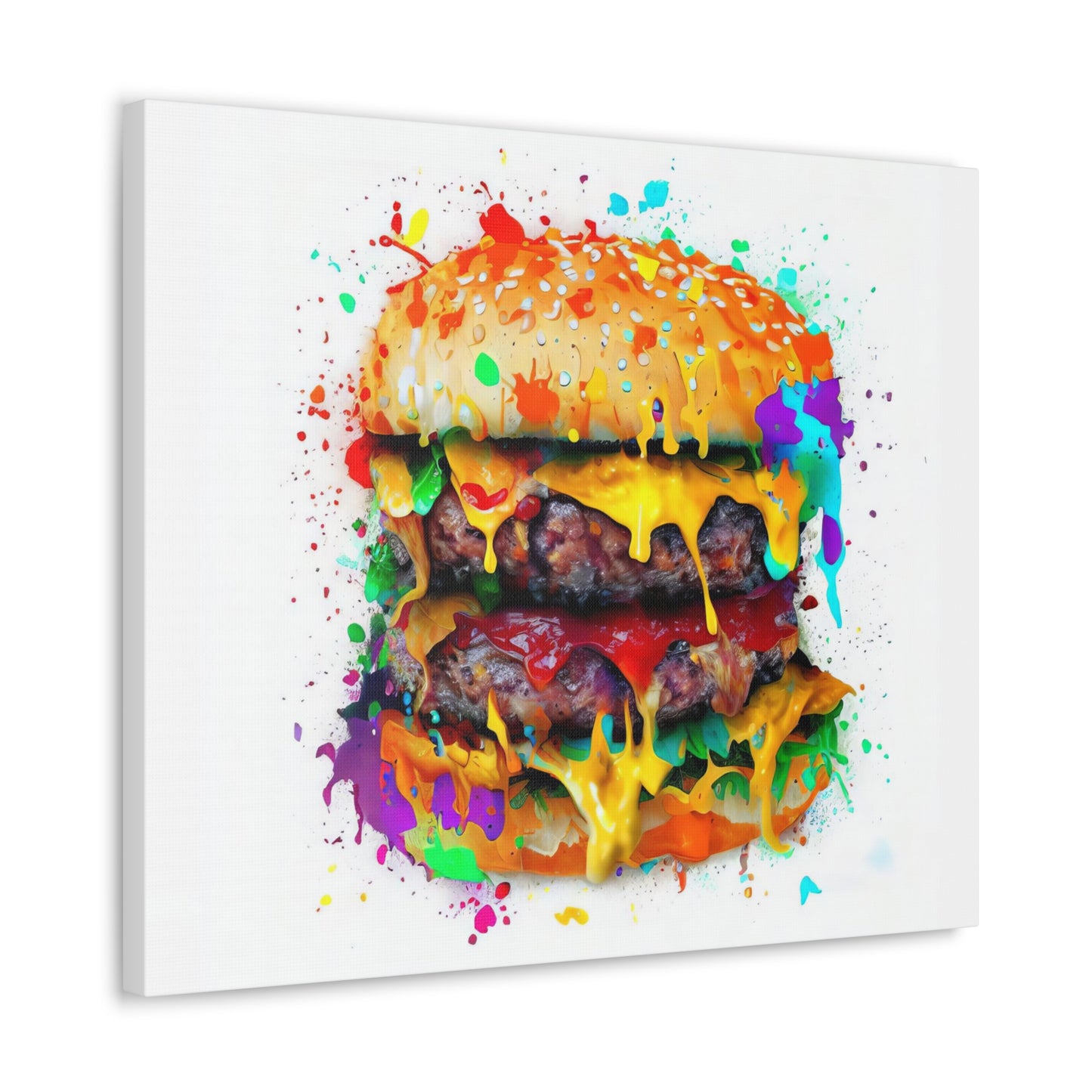 Double Cheese Burger  - Canvas Wall Art