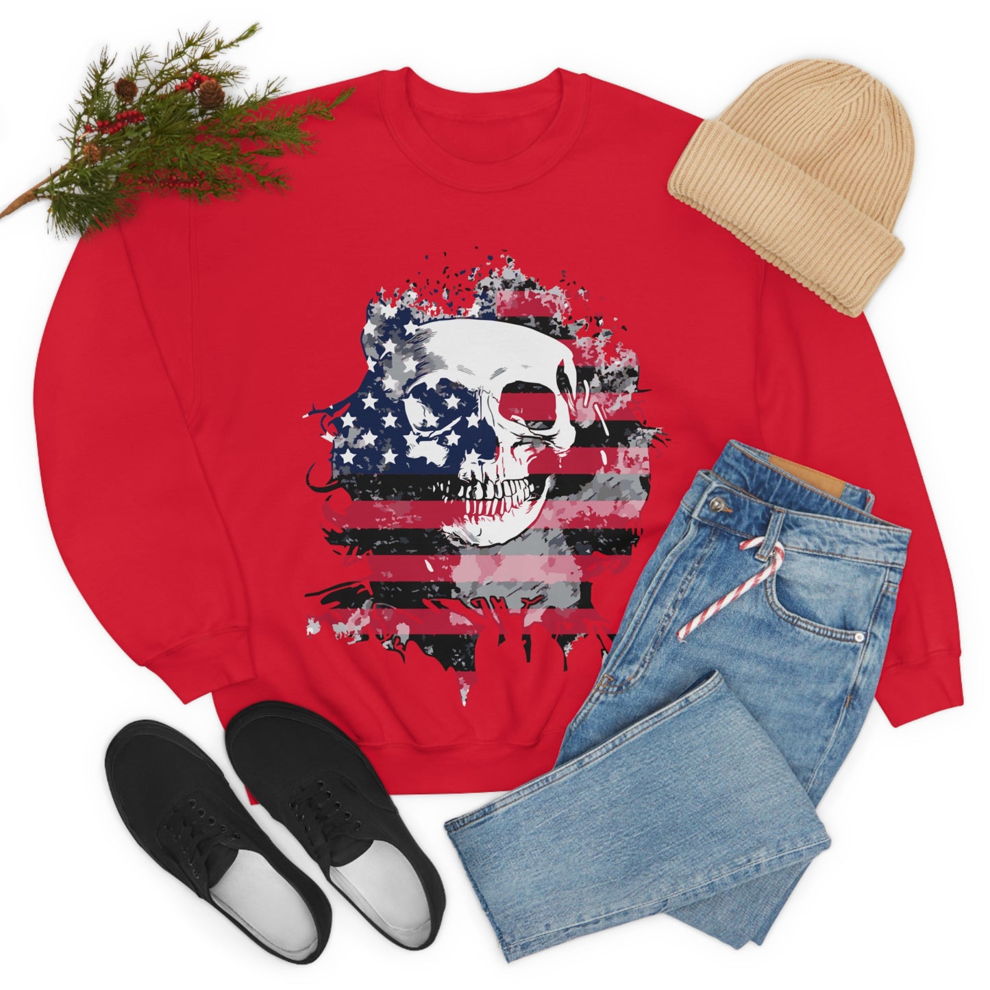 Skull and Flag Unisex Heavy Blend™ Crewneck Sweatshirt