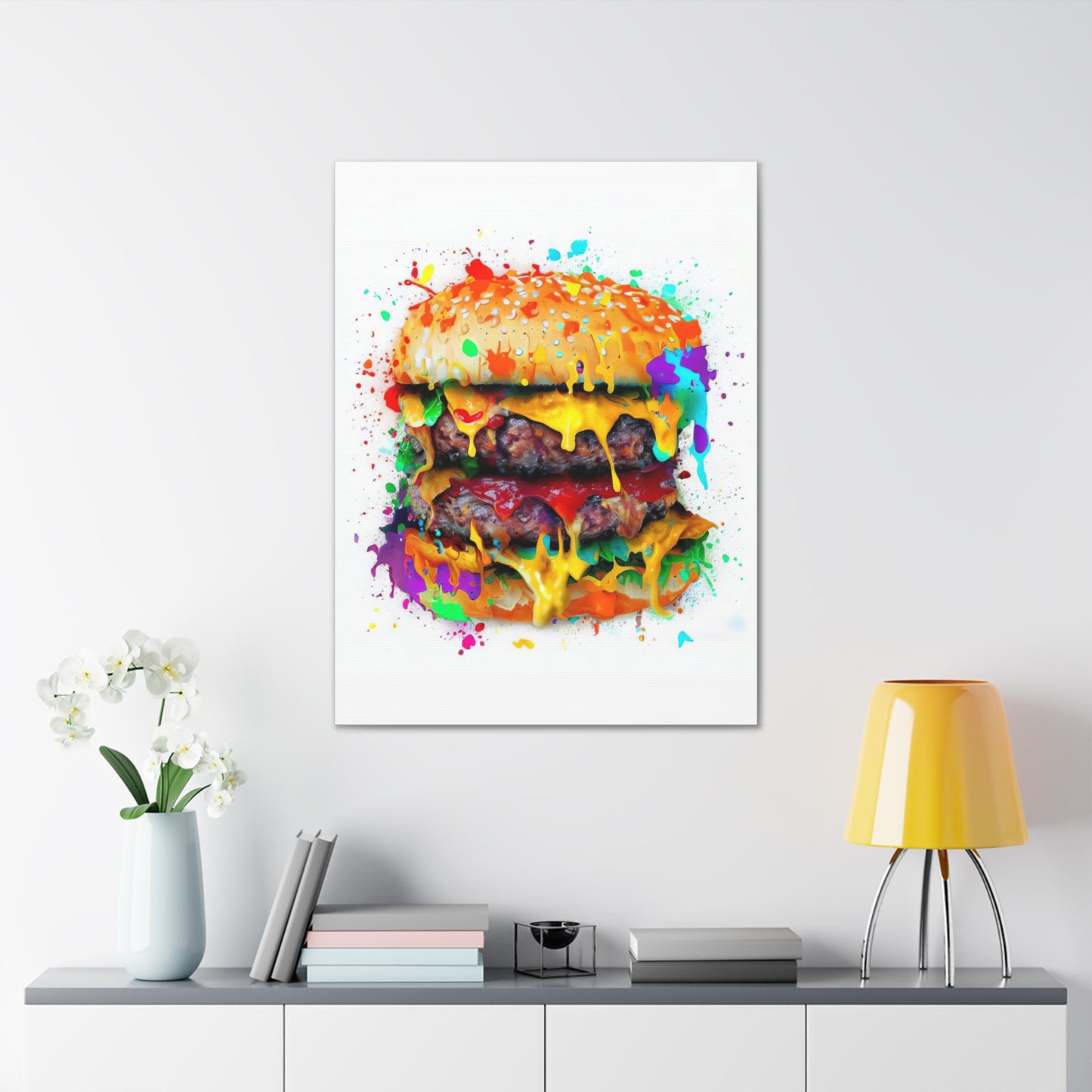 Double Cheese Burger  - Canvas Wall Art