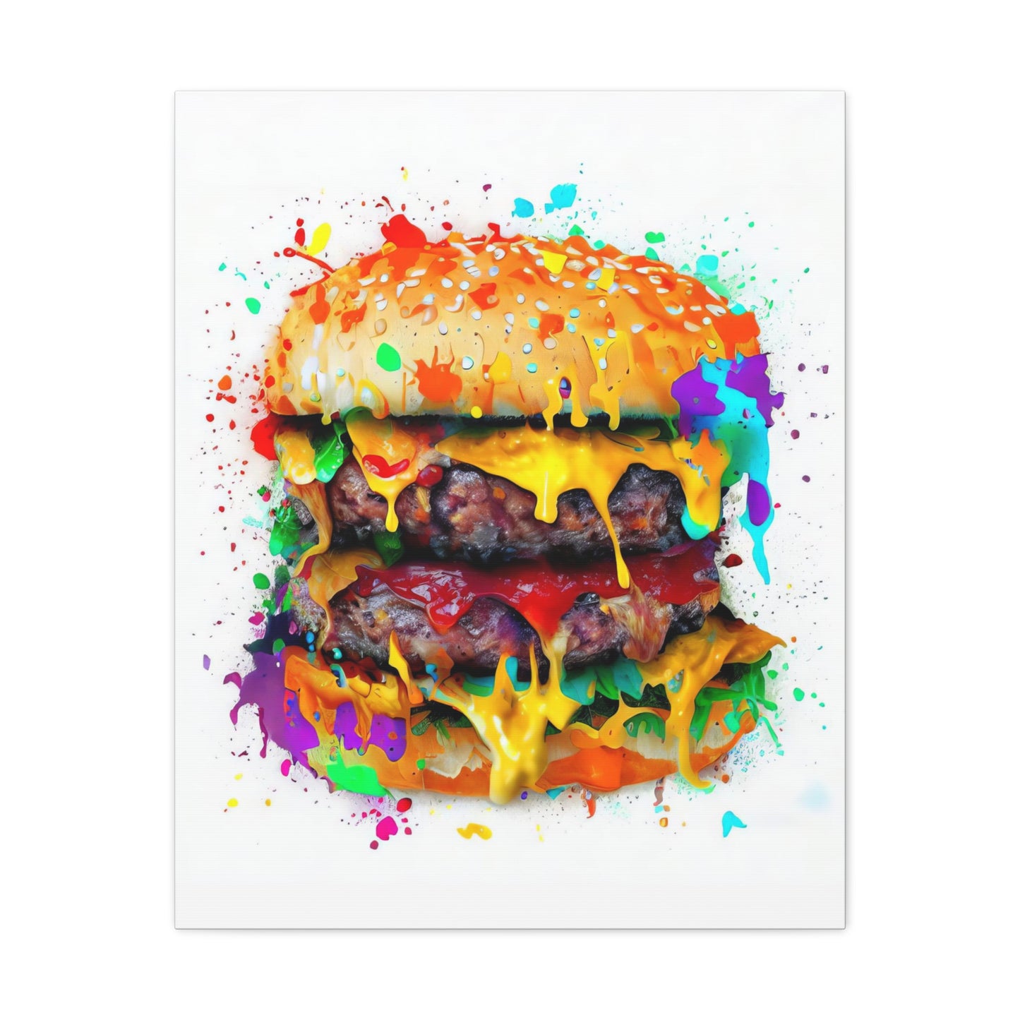 Double Cheese Burger  - Canvas Wall Art