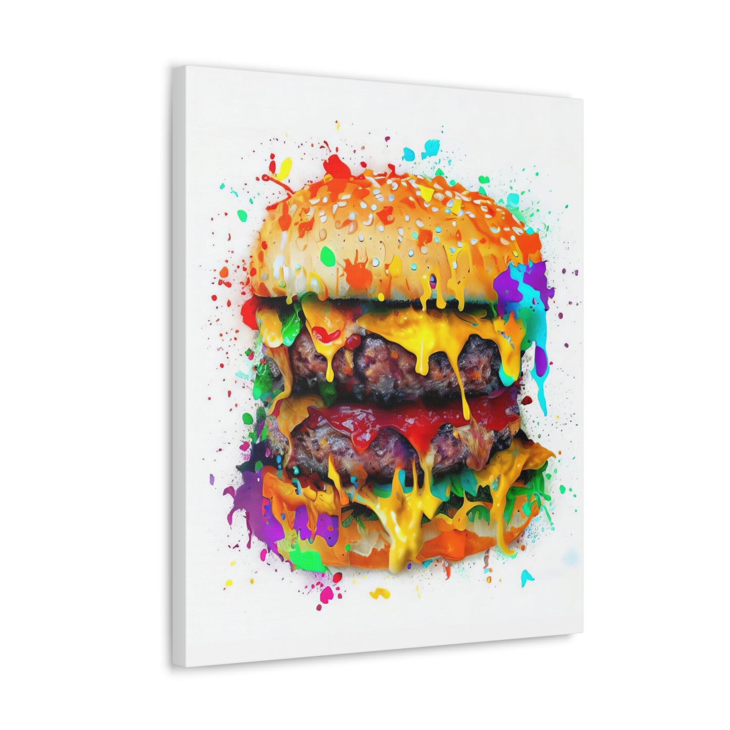 Double Cheese Burger  - Canvas Wall Art