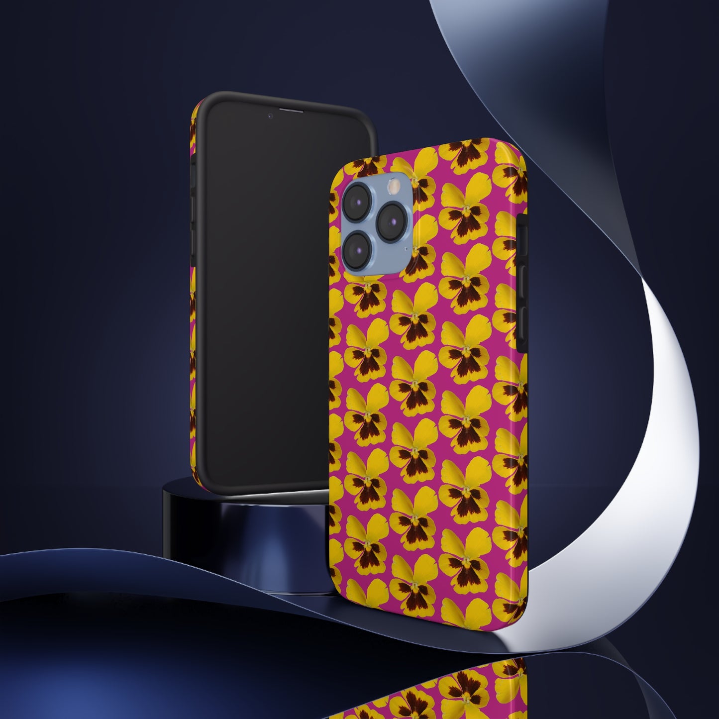 Yellow Pansy Pink Tough Phone Case