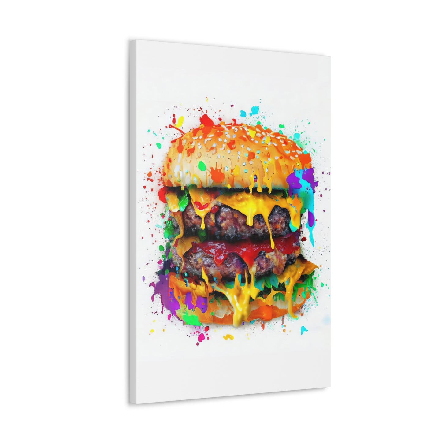 Double Cheese Burger  - Canvas Wall Art