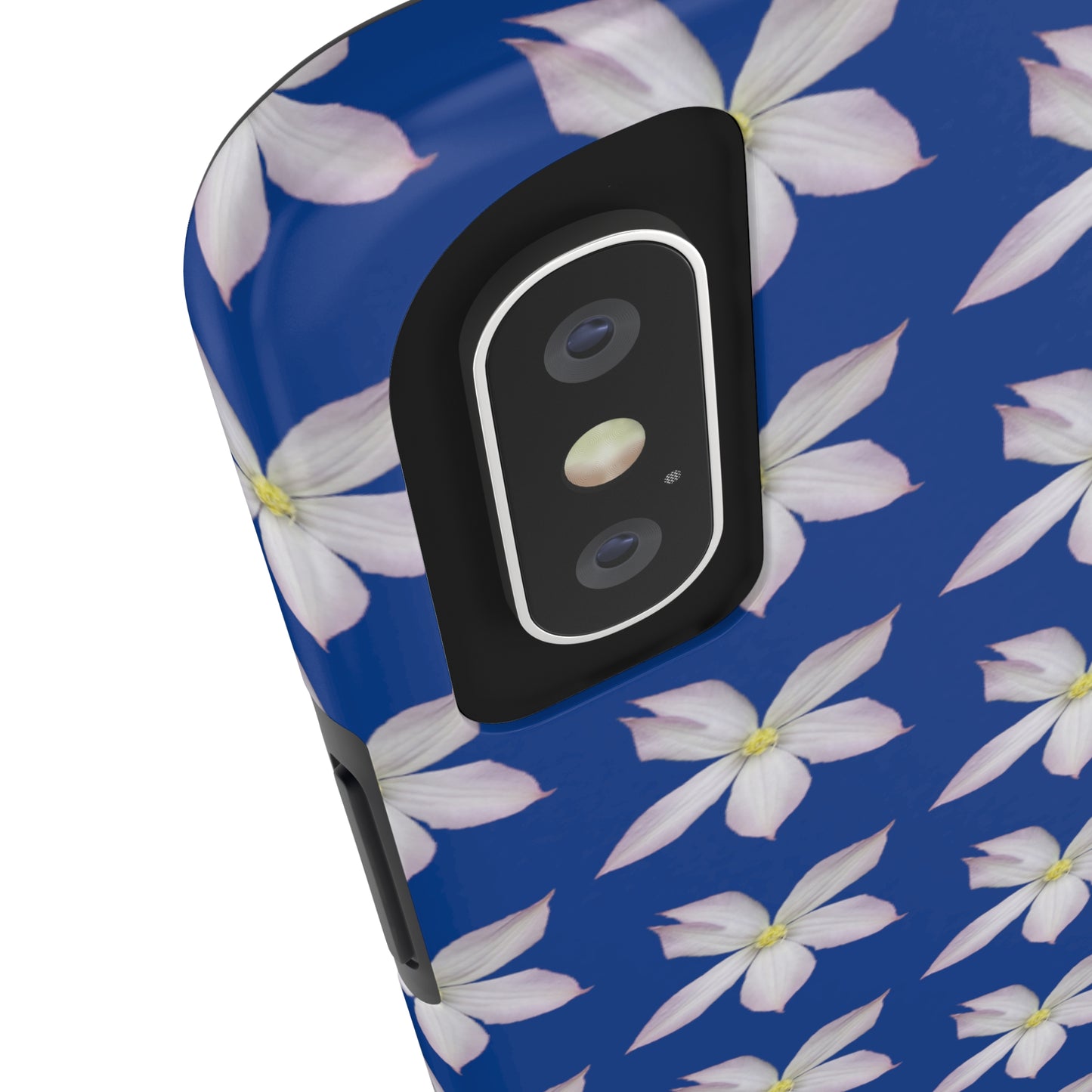 White Clematis Blue Tough Phone Case