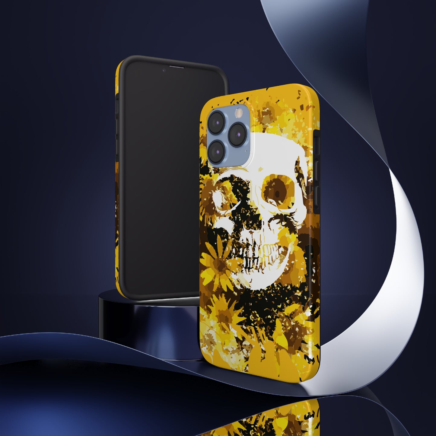 Sunflower Skull Tough Phone Case