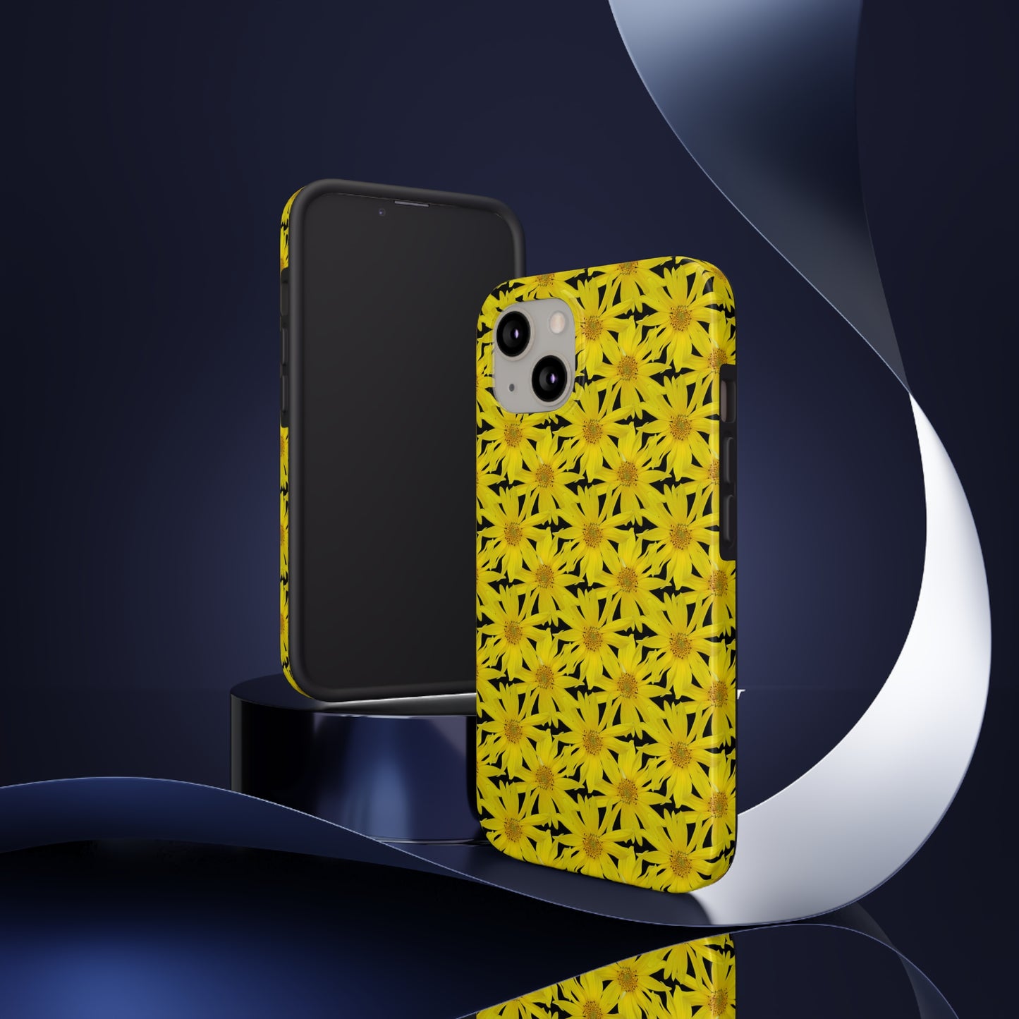 Wall Sunflower Black Tough Phone Case