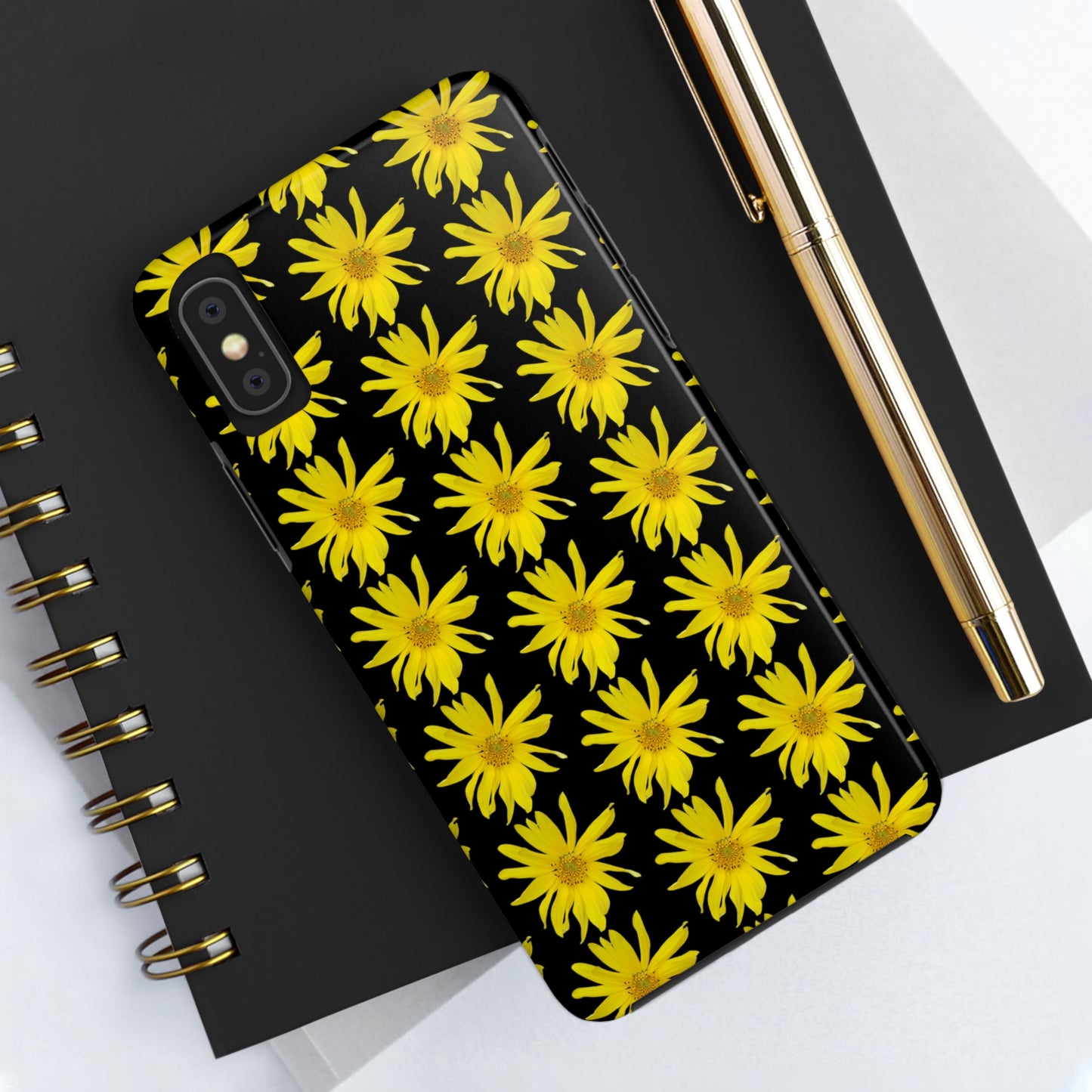 Wild Sunflower Black Tough Phone Case