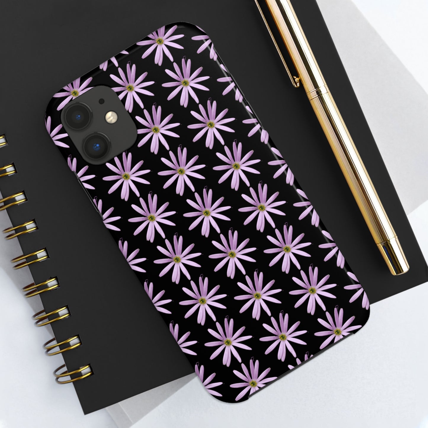 Aster Black Tough Phone Case