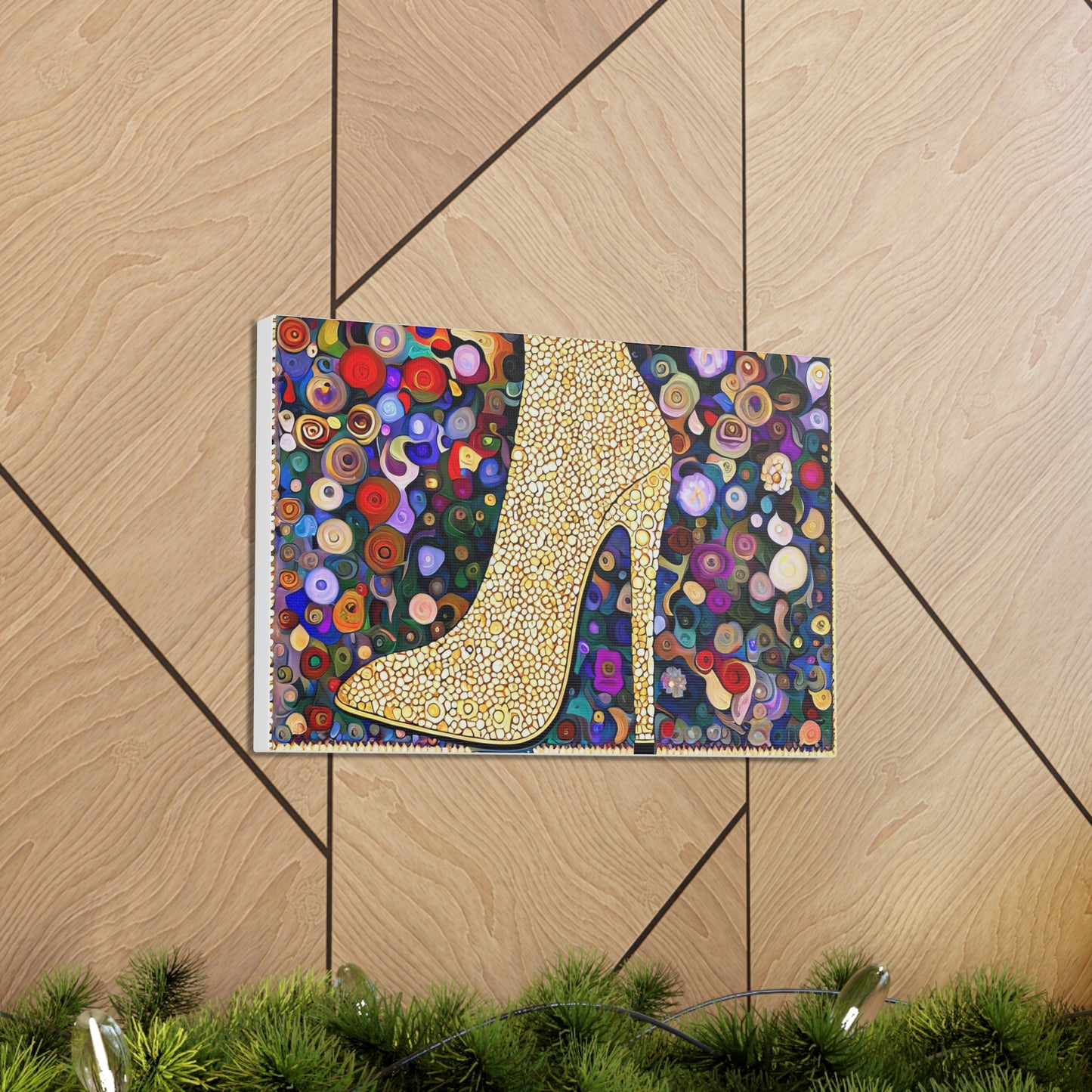 Gold Shoe  - Canvas Wall Art