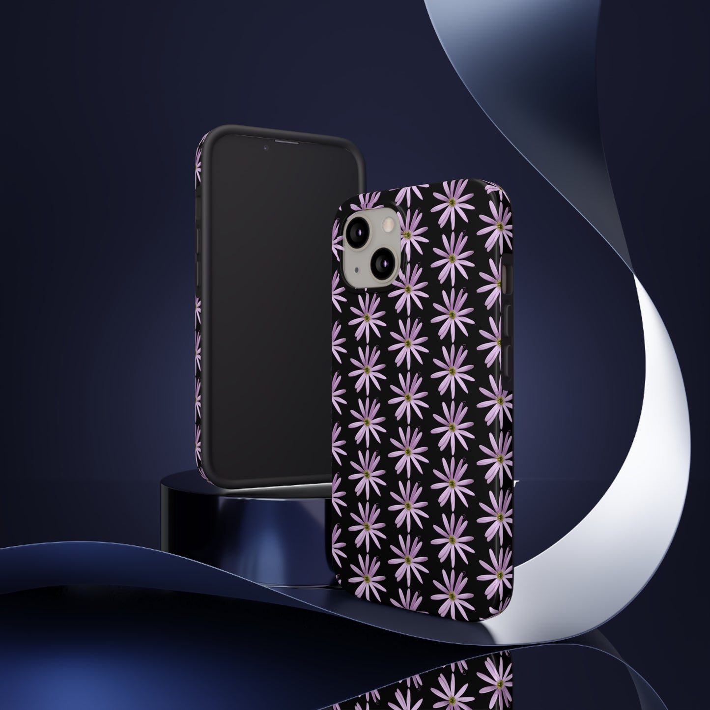 Aster Black Tough Phone Case