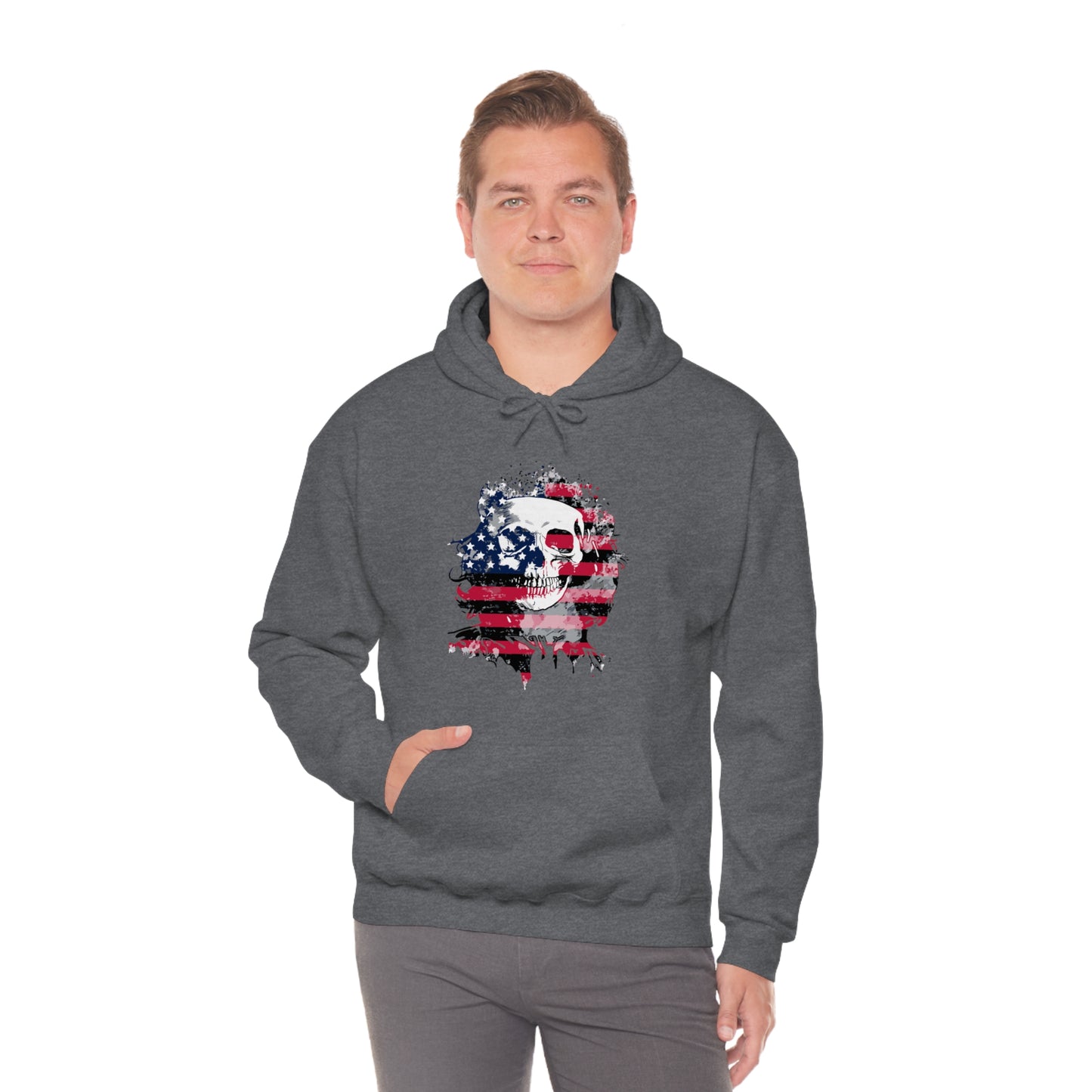 Skull and Flag Unisex Heavy Blend™ Hooded Sweatshirt