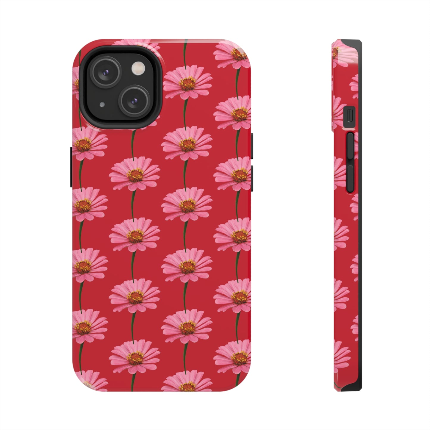 Pink Zinnia Red Tough Phone Case