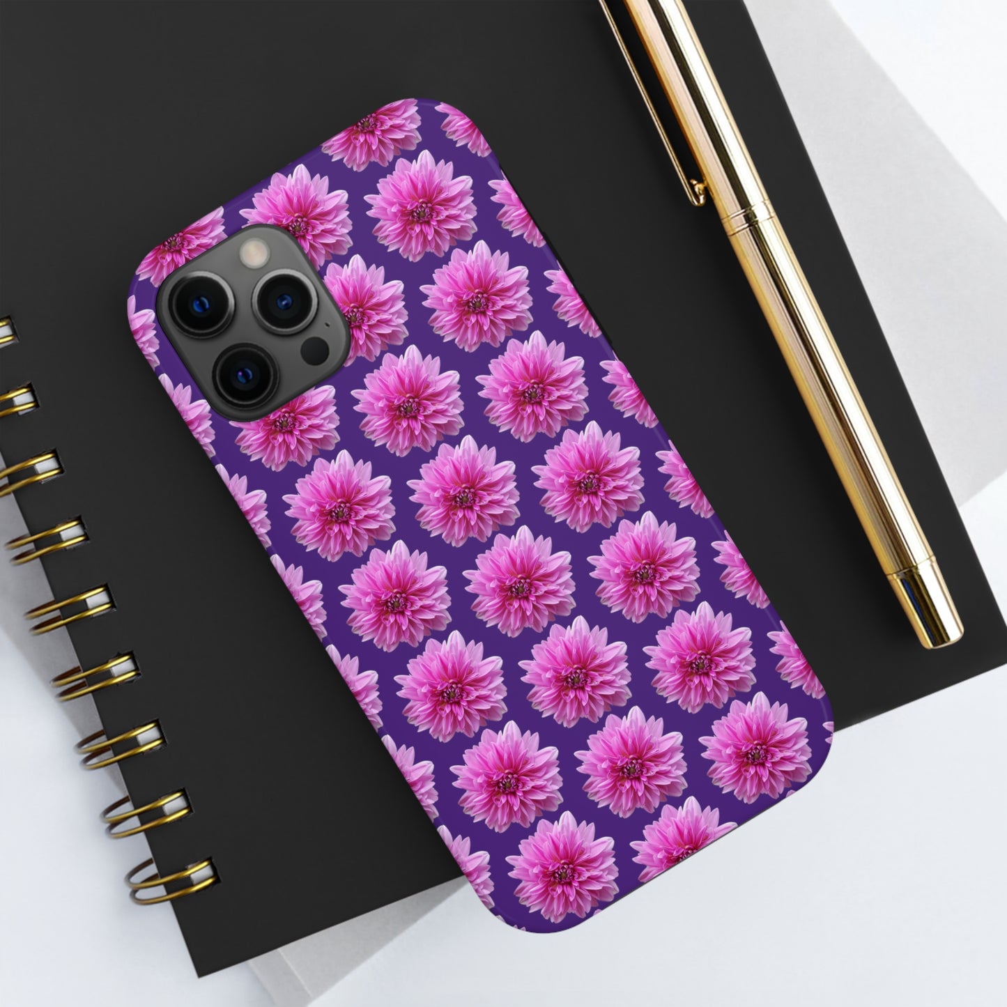 Pink Dahlia Purple Tough Phone Case