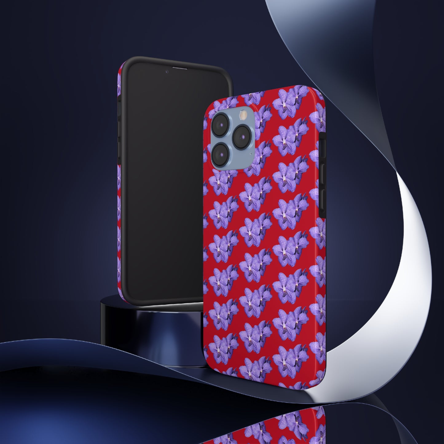 Blue Orchid Red Tough Phone Case