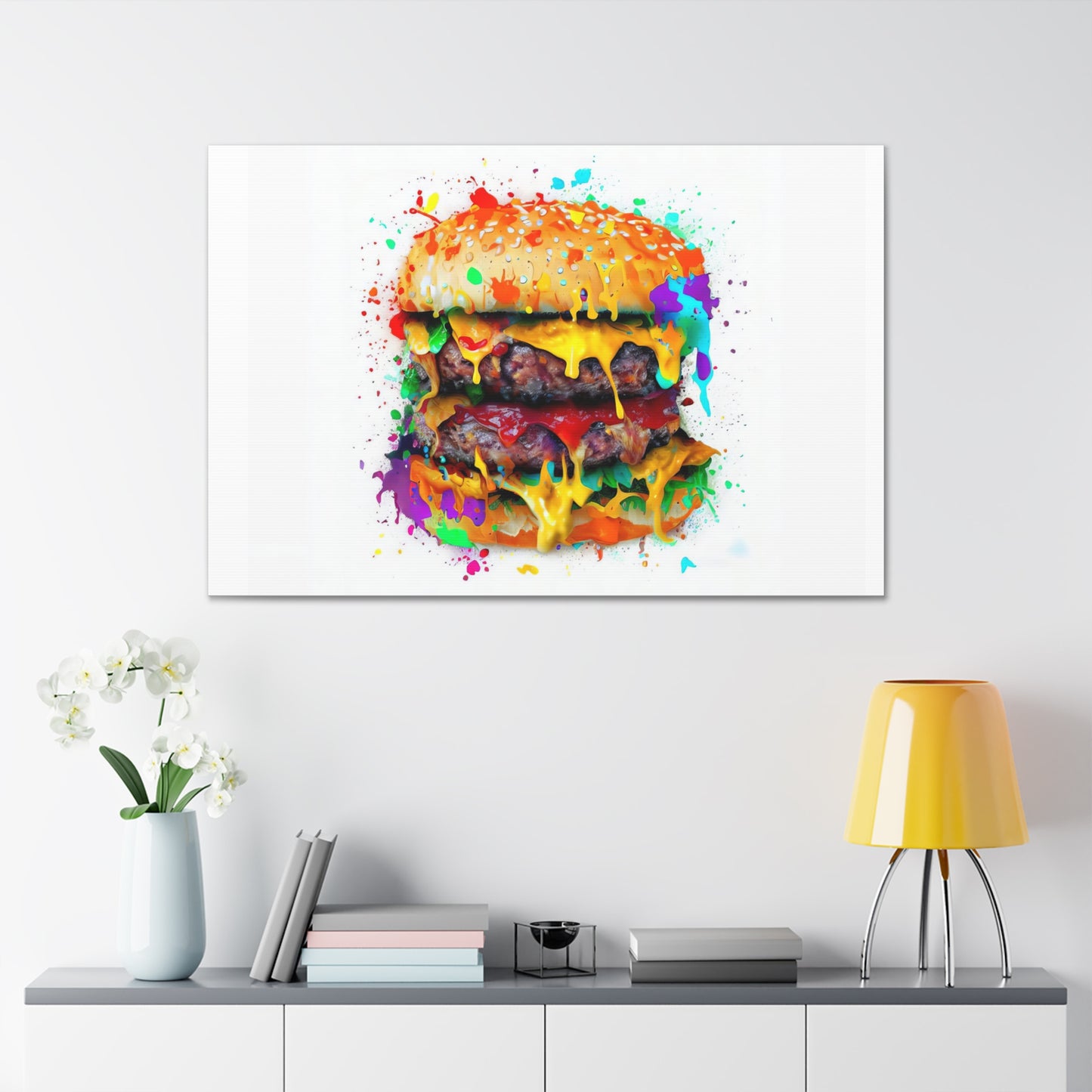 Double Cheese Burger  - Canvas Wall Art