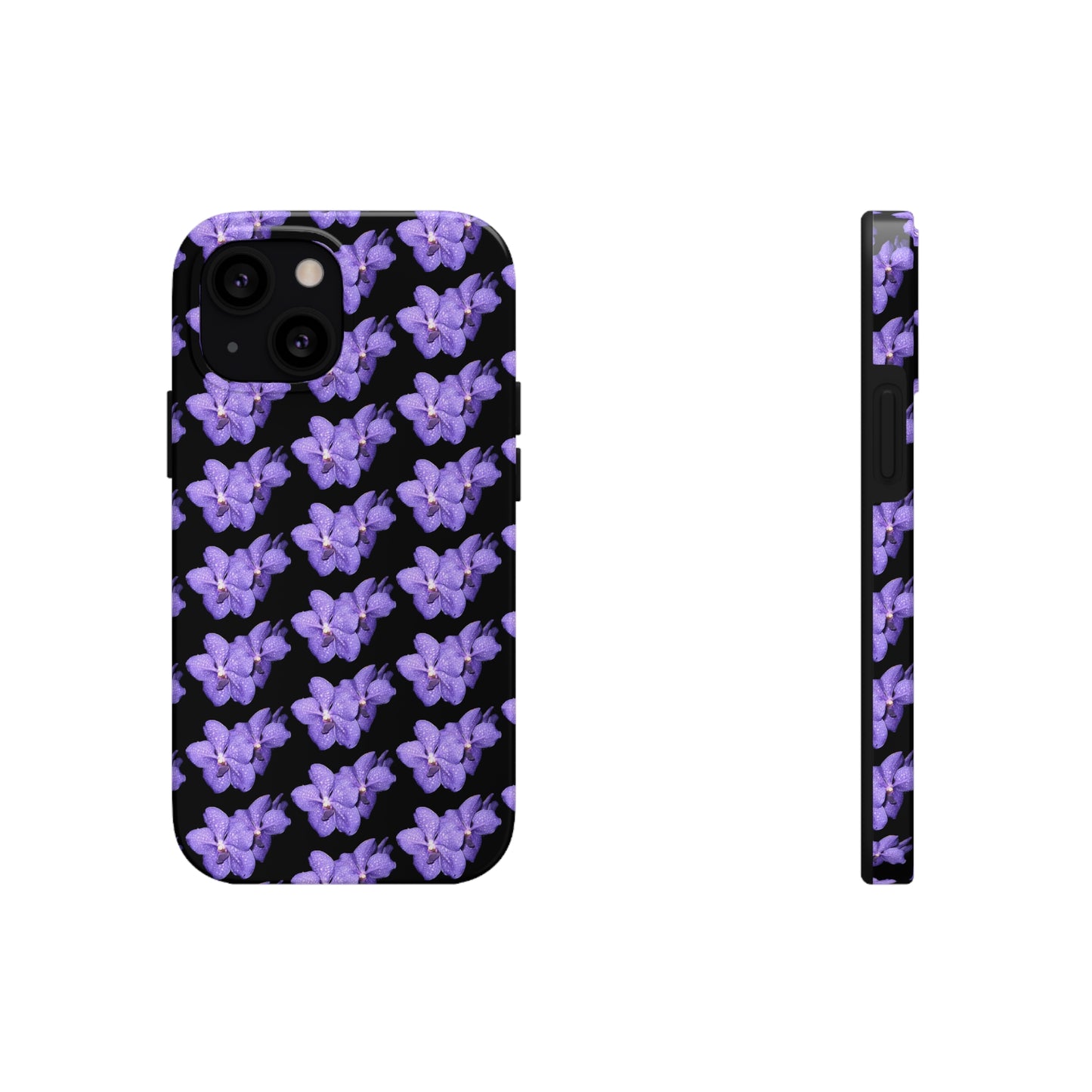 Blue Orchid Black Tough Phone Case