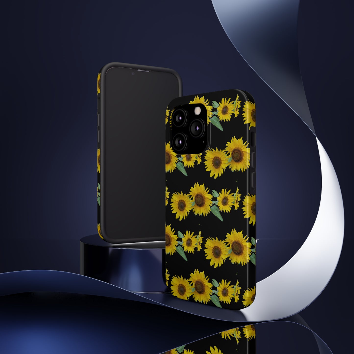 Sunflower Cluster Black Tough Phone Case