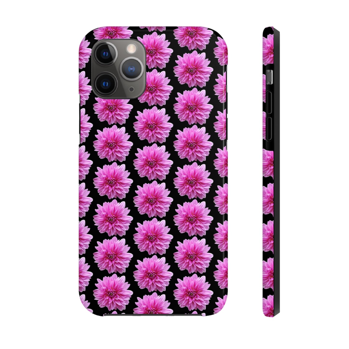 Pink Dahlia Black Tough Phone Case