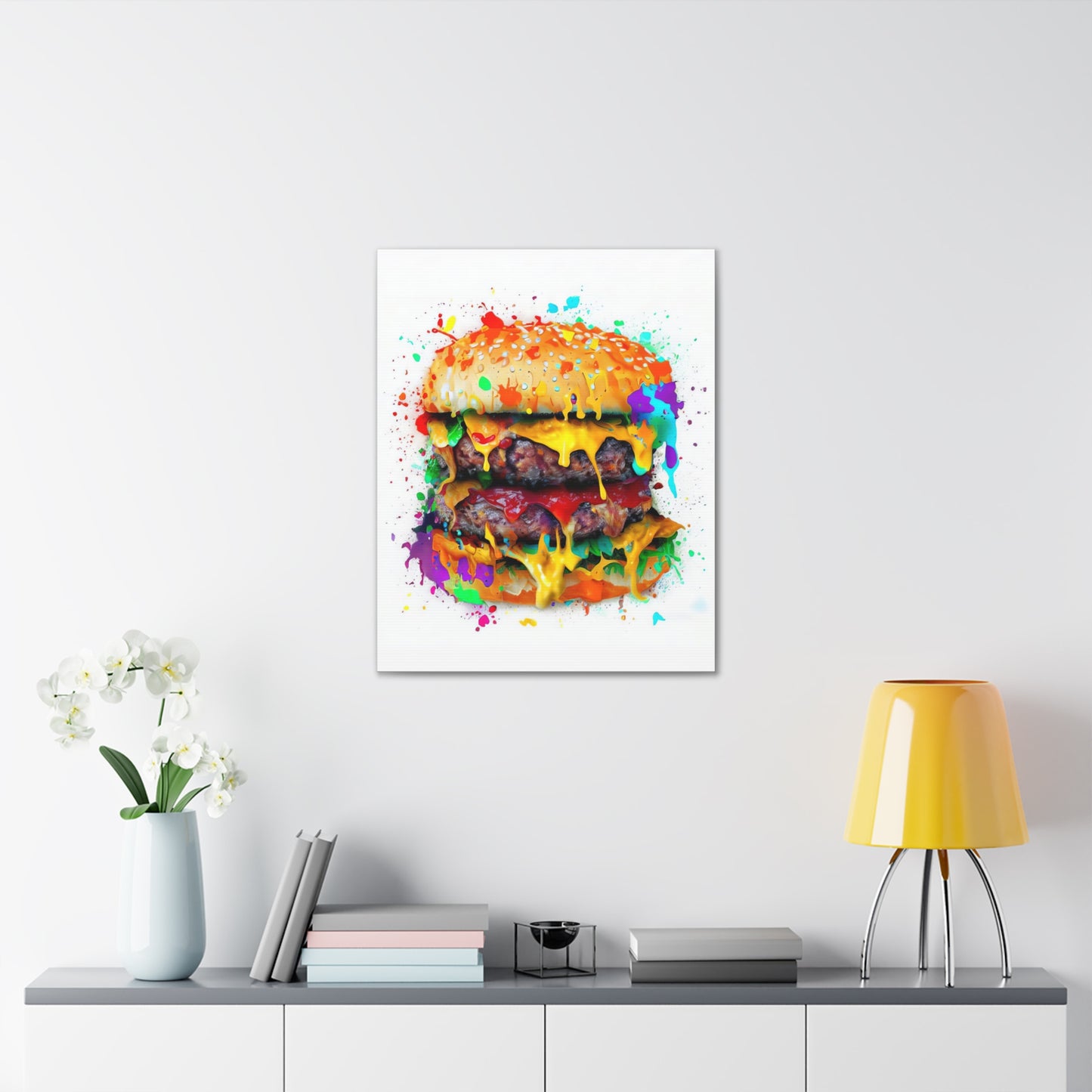 Double Cheese Burger  - Canvas Wall Art