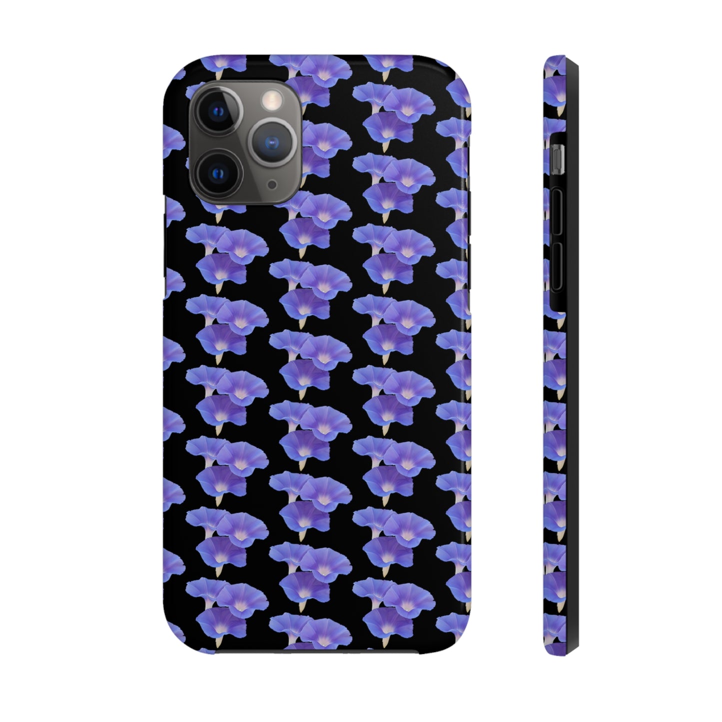 Purple Morning Glory Black Tough Phone Case