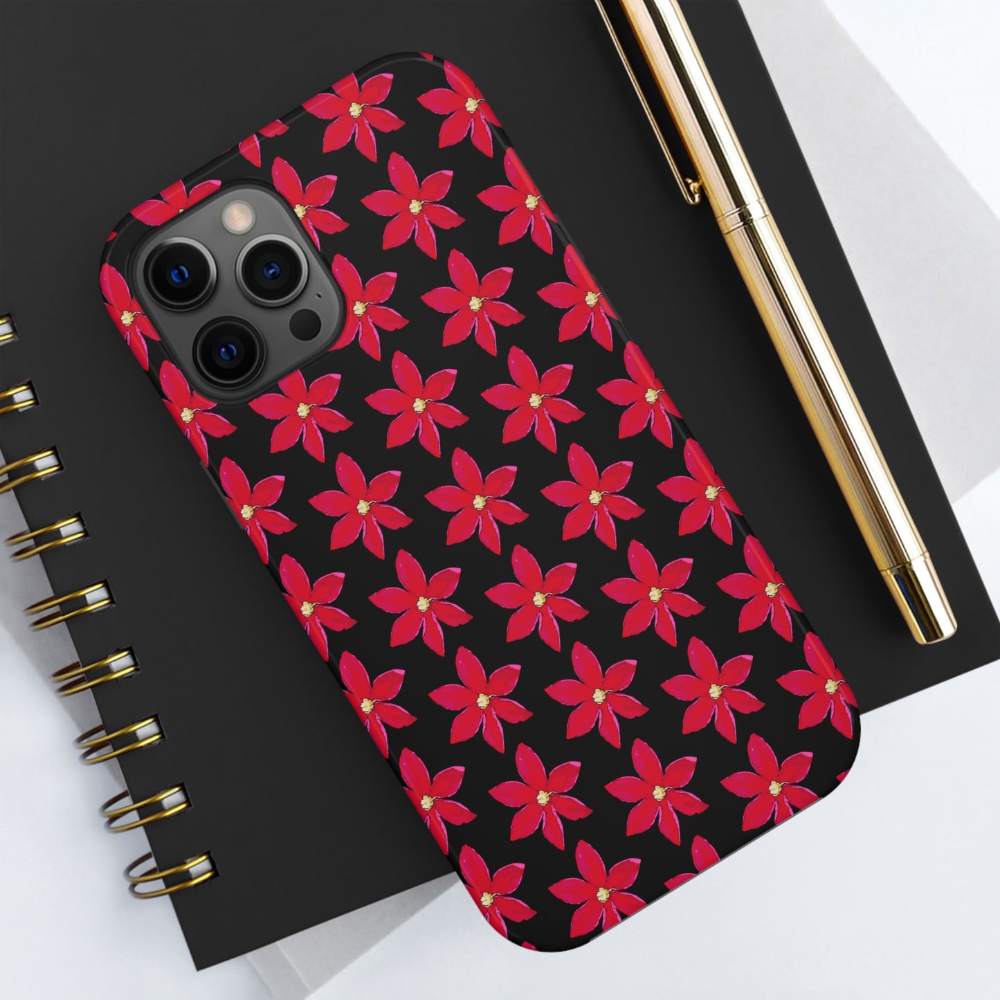 Regency Clematis Black Tough Phone Case