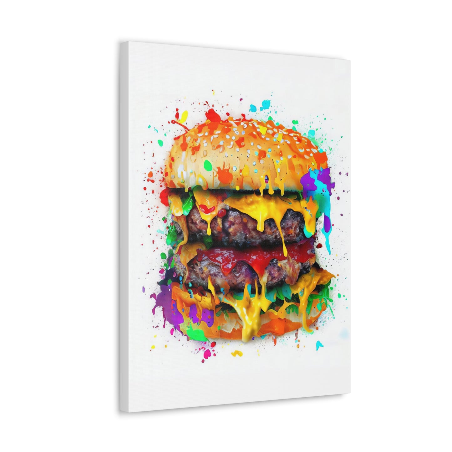 Double Cheese Burger  - Canvas Wall Art