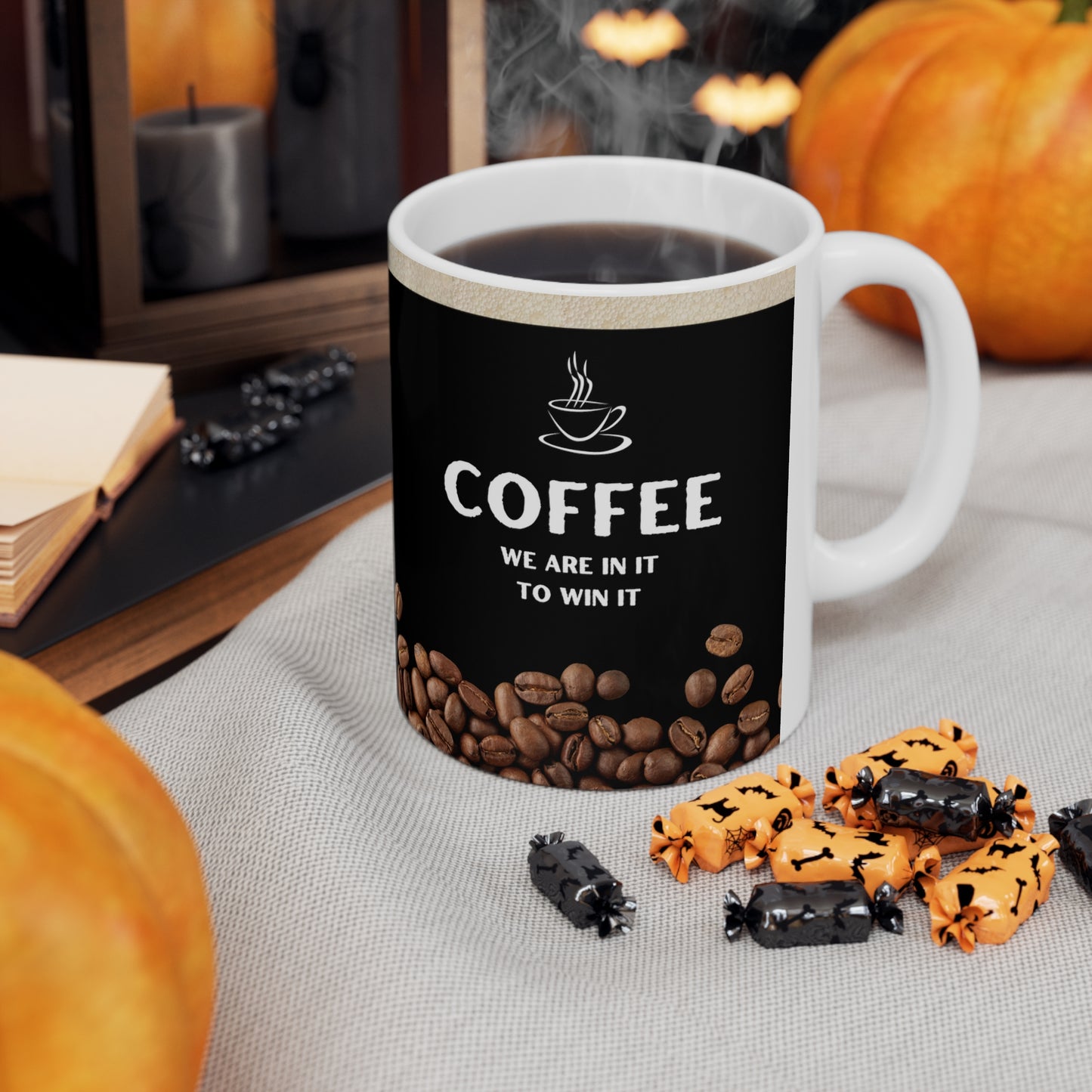 Black Coffee Mug 11oz - We Are In It To Win It