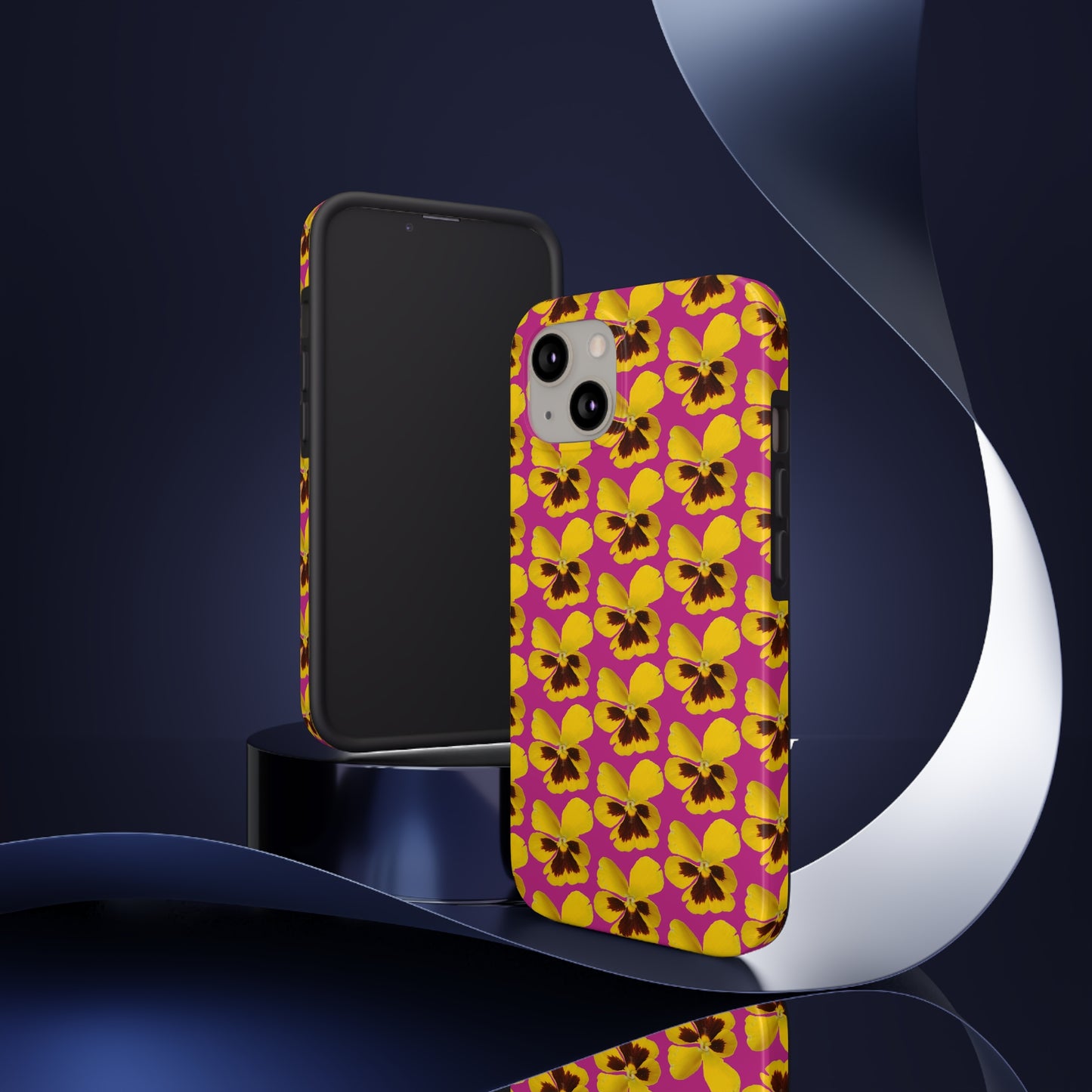 Yellow Pansy Pink Tough Phone Case