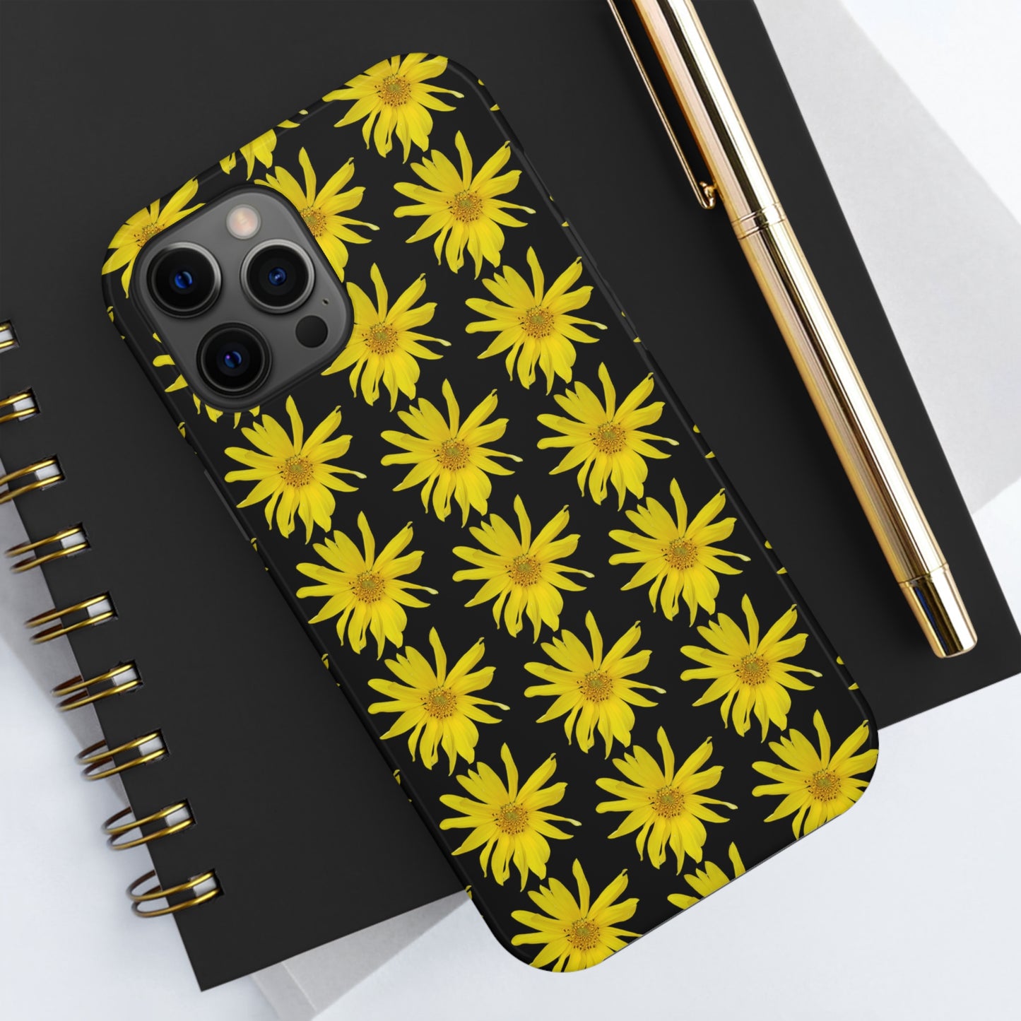 Wild Sunflower Black Tough Phone Case