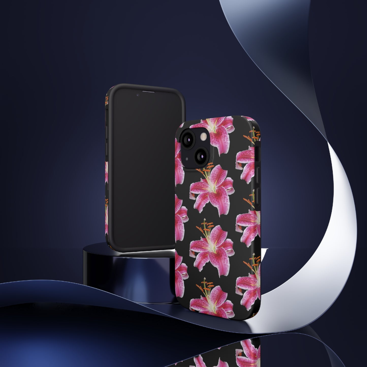 Stargazer Lily Black Tough Phone Case