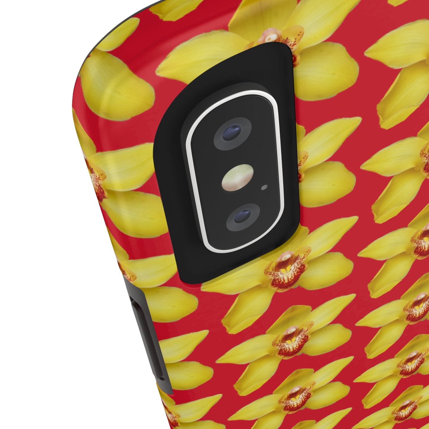 Yellow Cymbidium Orchid Red Tough Phone Case