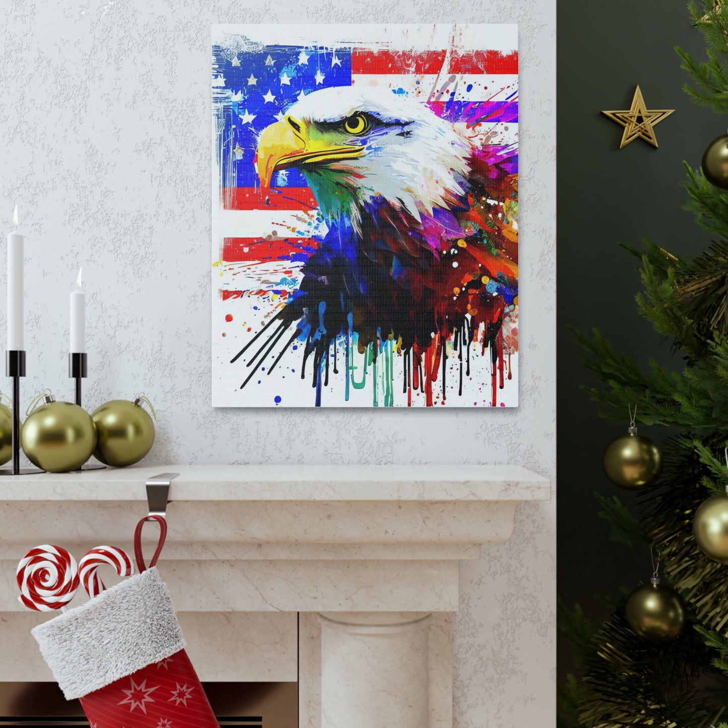 American Eagle Flag  - Canvas Wall Art