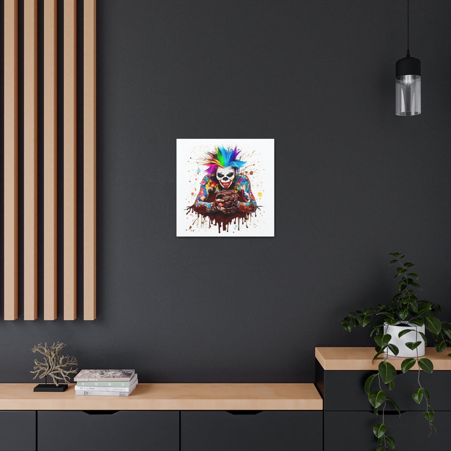 Creepy Clown Chocolate Ice Cream  - Canvas Wall Art