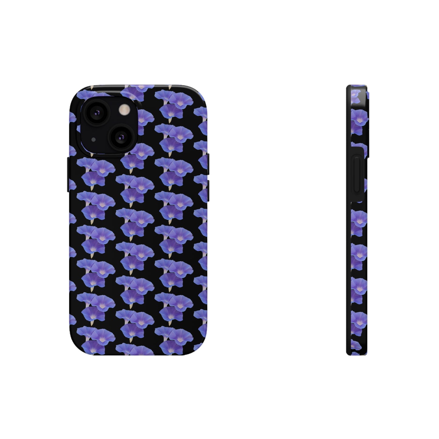 Purple Morning Glory Black Tough Phone Case