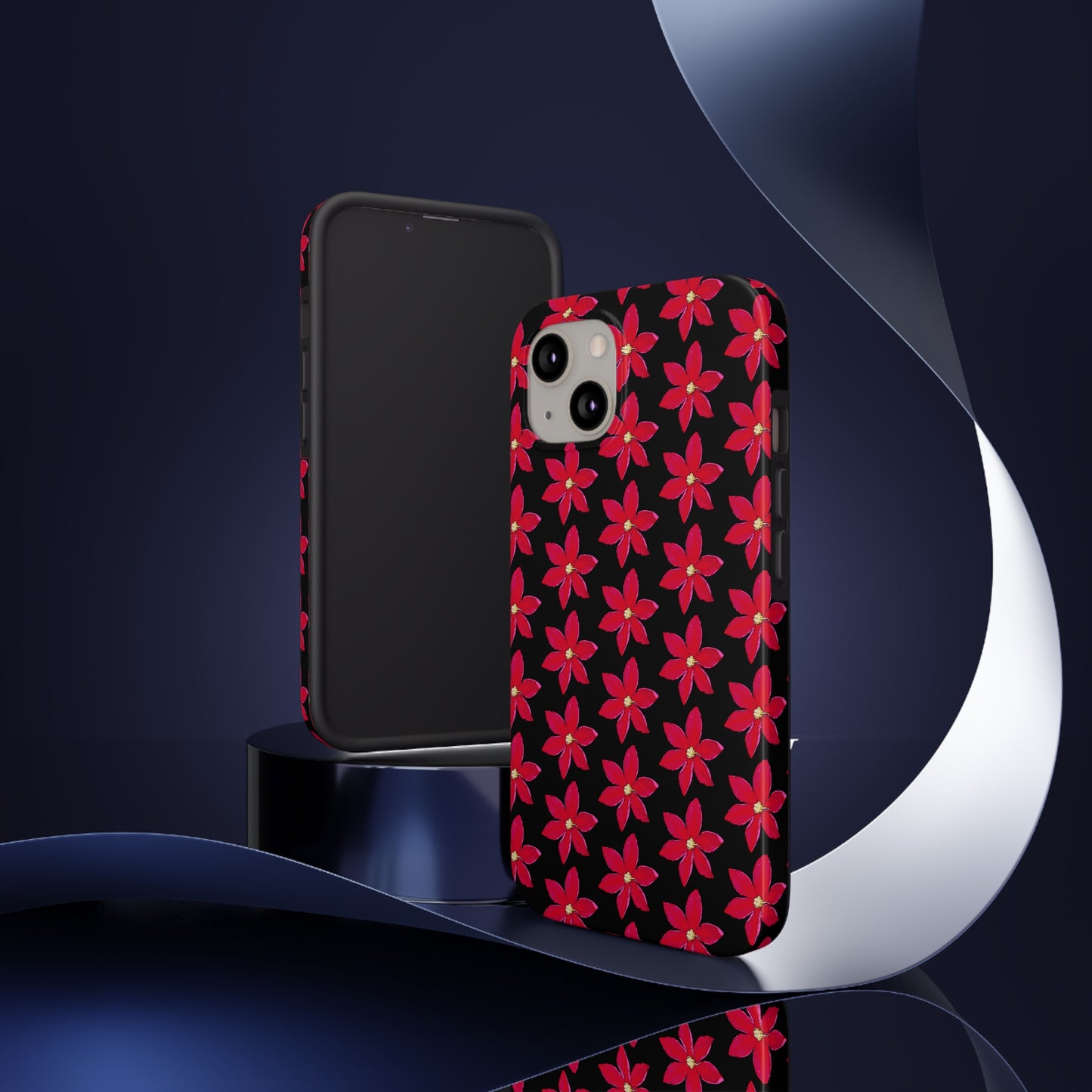 Regency Clematis Black Tough Phone Case