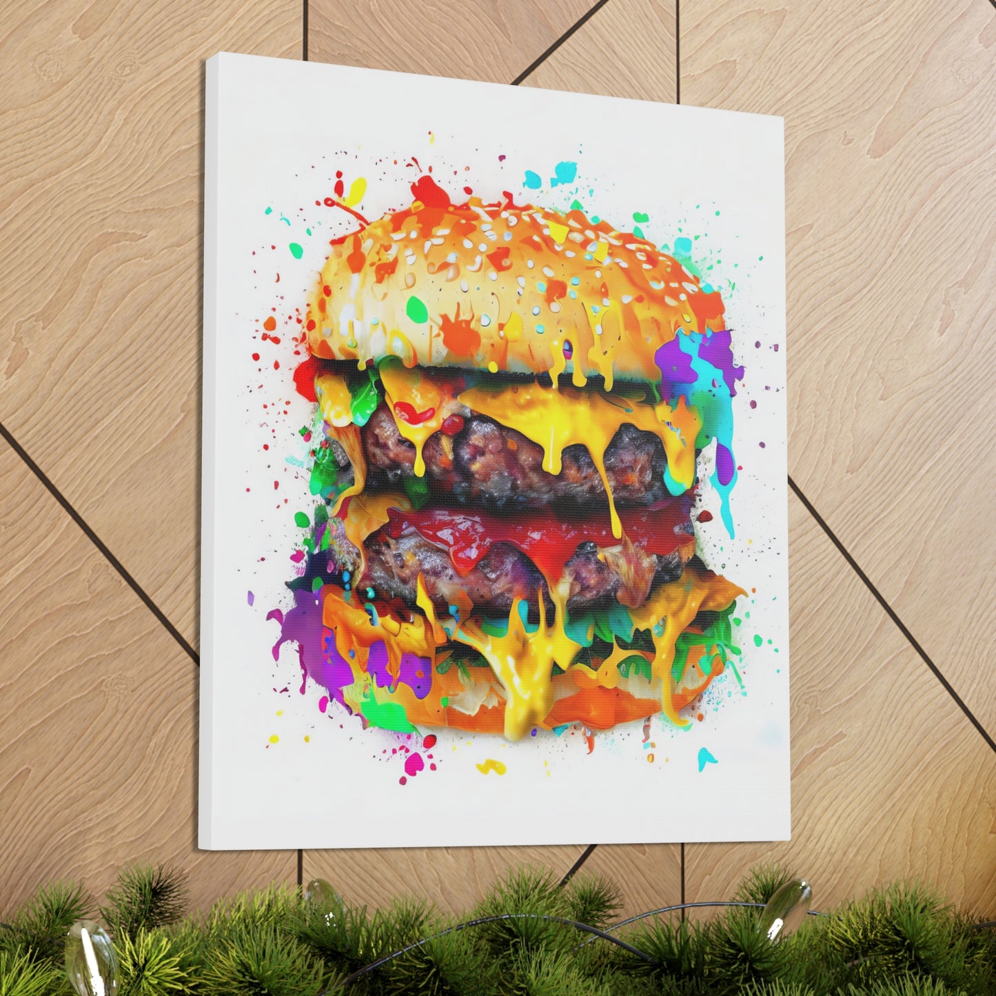 Double Cheese Burger  - Canvas Wall Art