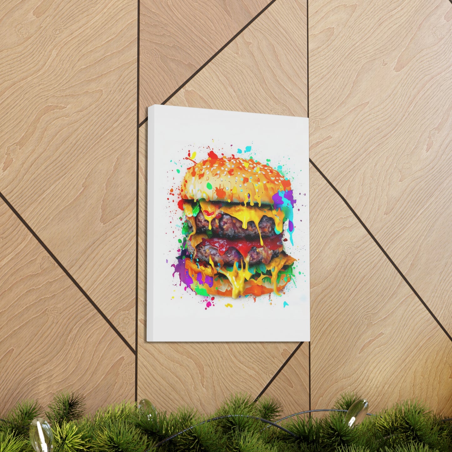 Double Cheese Burger  - Canvas Wall Art