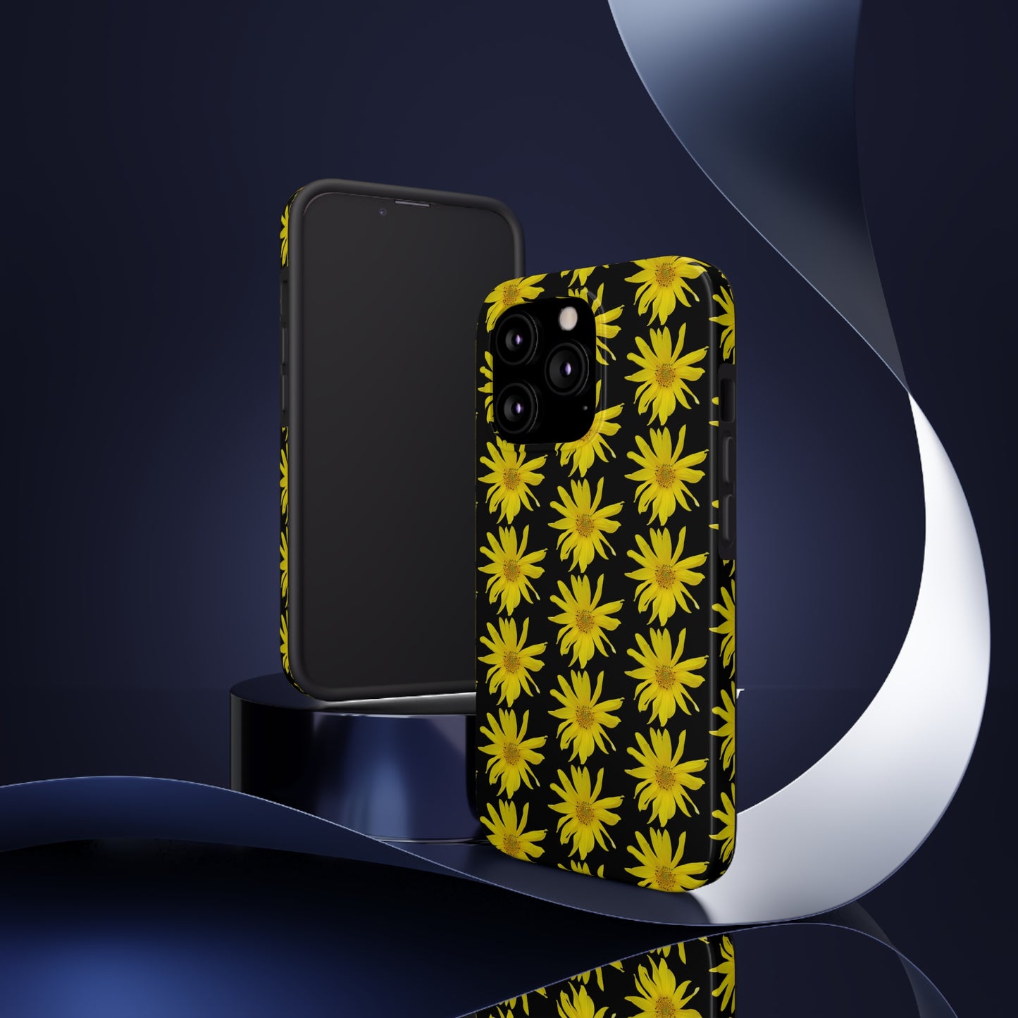 Wild Sunflower Black Tough Phone Case