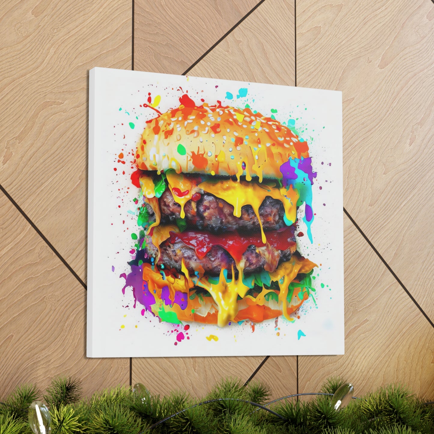 Double Cheese Burger  - Canvas Wall Art