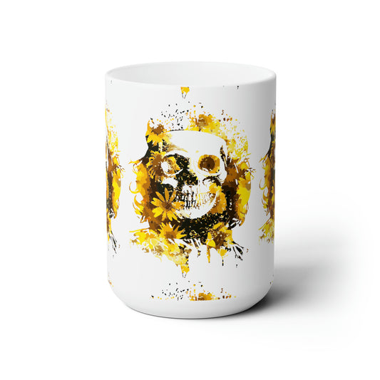Sunflower Skull Mug 15oz
