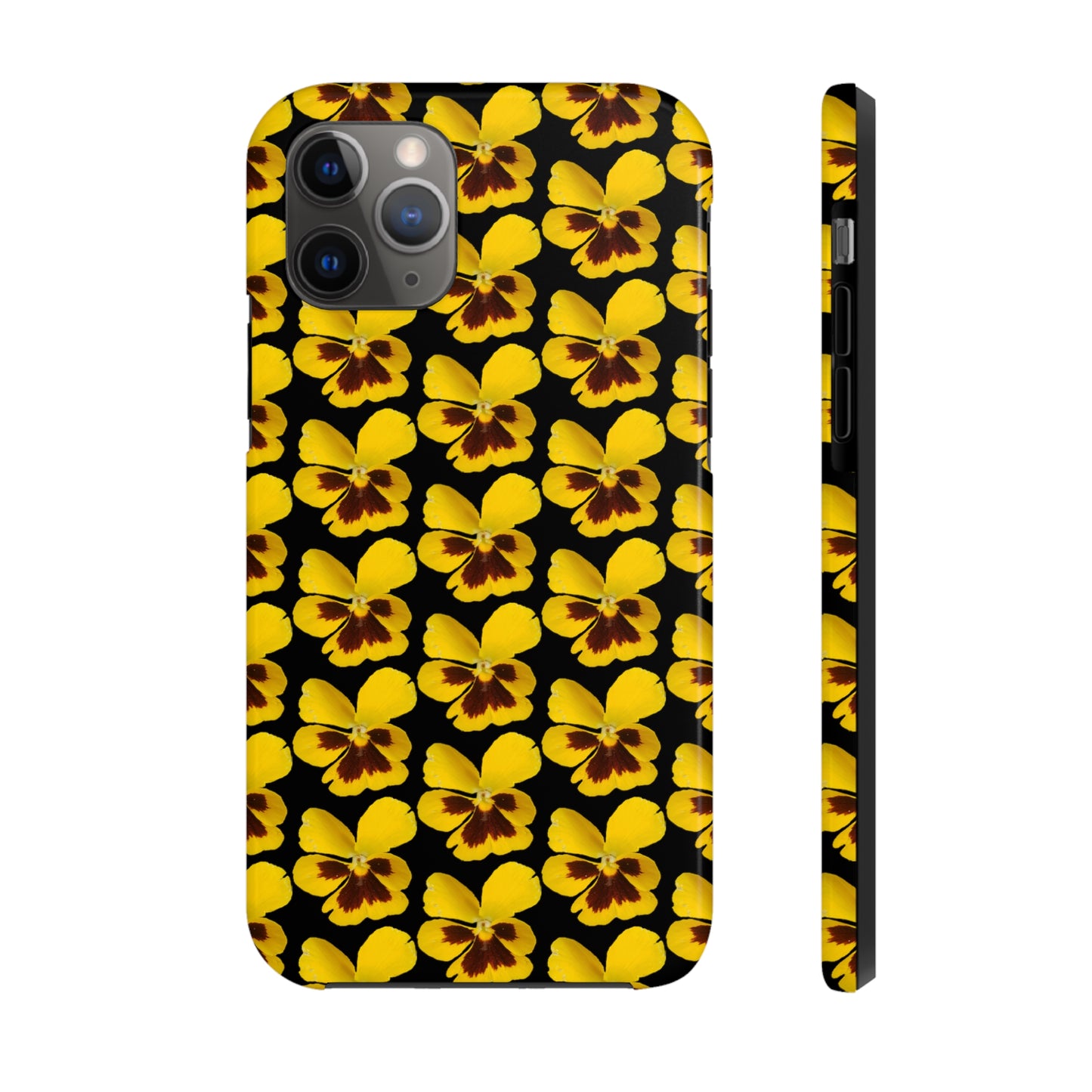 Yellow Pansy Black Tough Phone Case