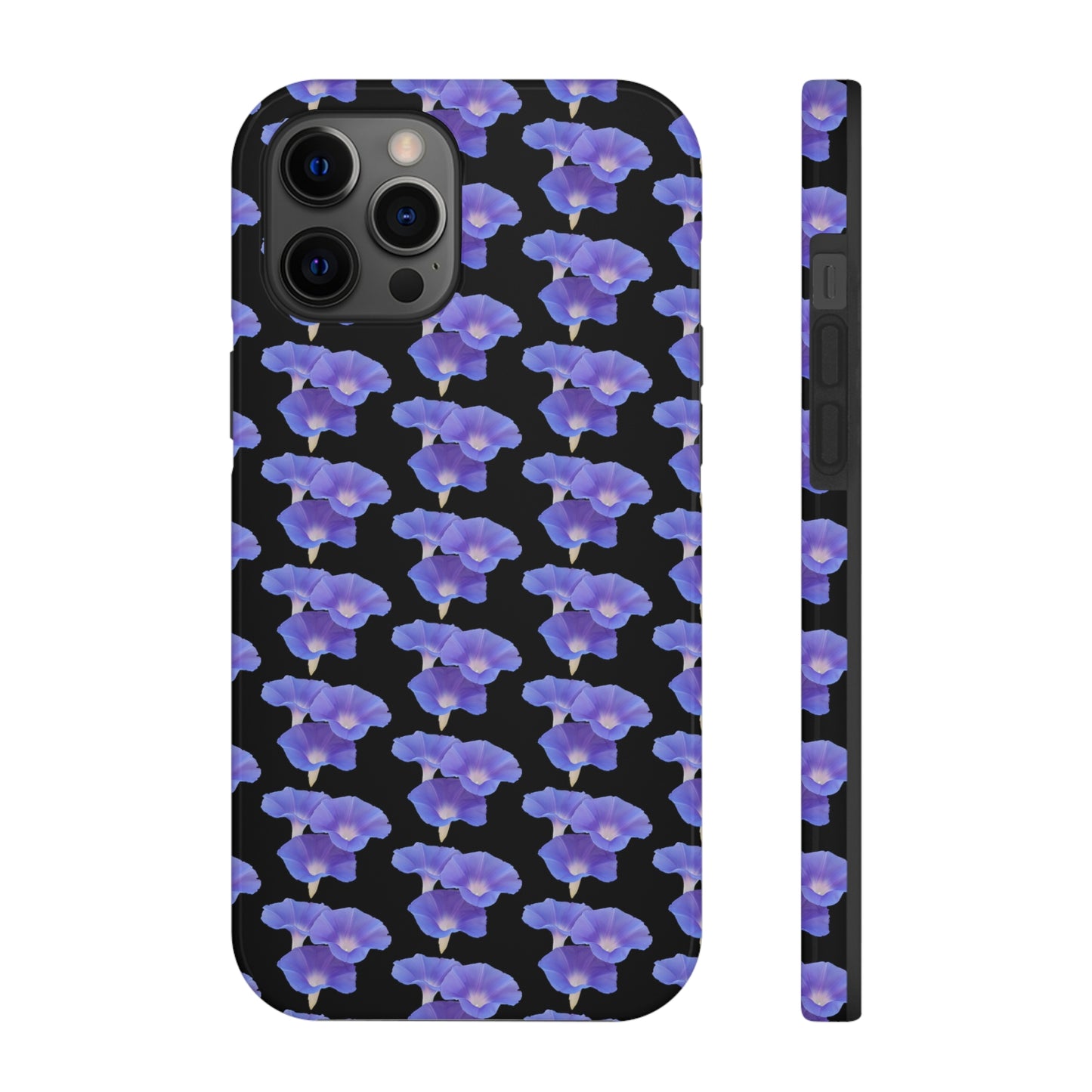 Purple Morning Glory Black Tough Phone Case