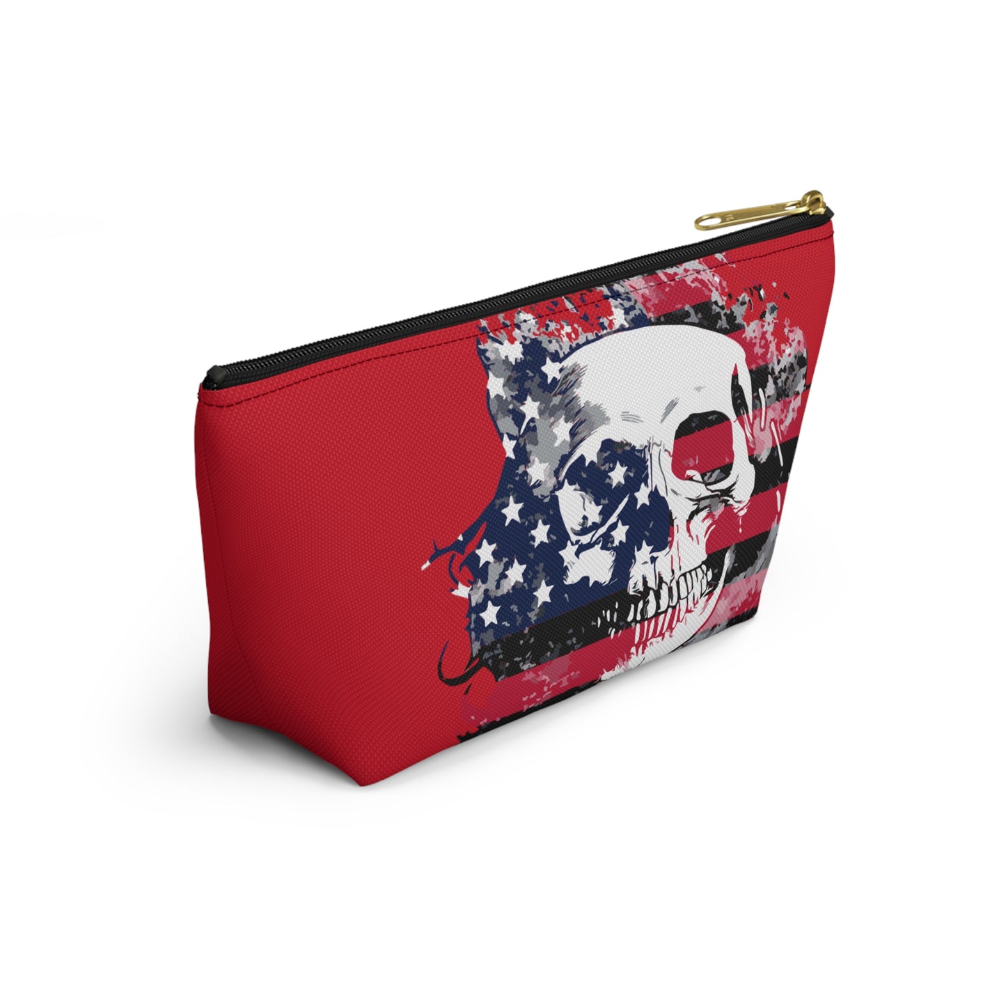 Skull and Flag Accessory Pouch w T-bottom