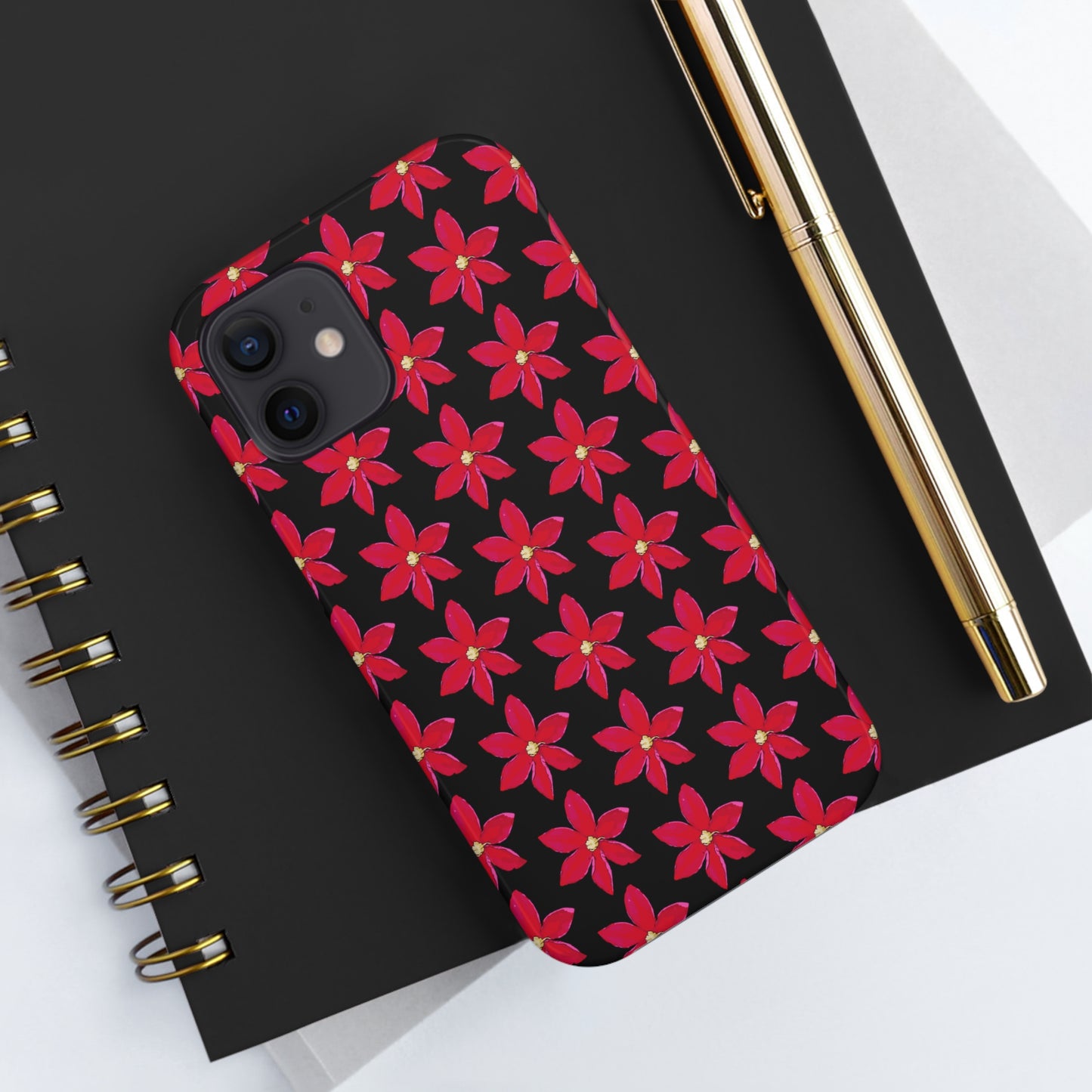 Regency Clematis Black Tough Phone Case