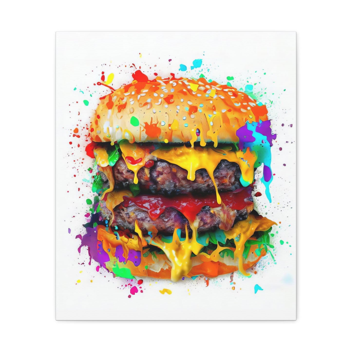 Double Cheese Burger  - Canvas Wall Art