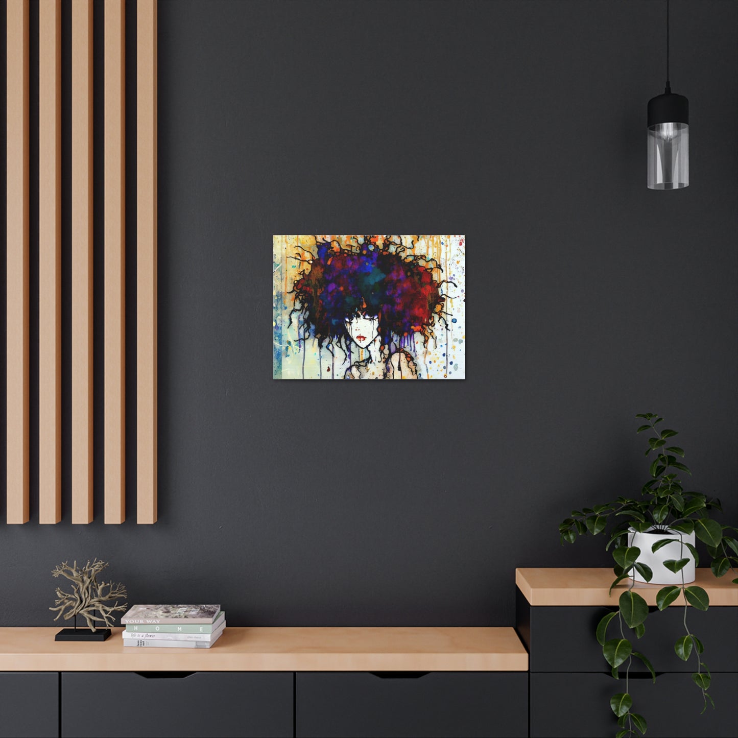 Girl with Big Hair  - Canvas Wall Art