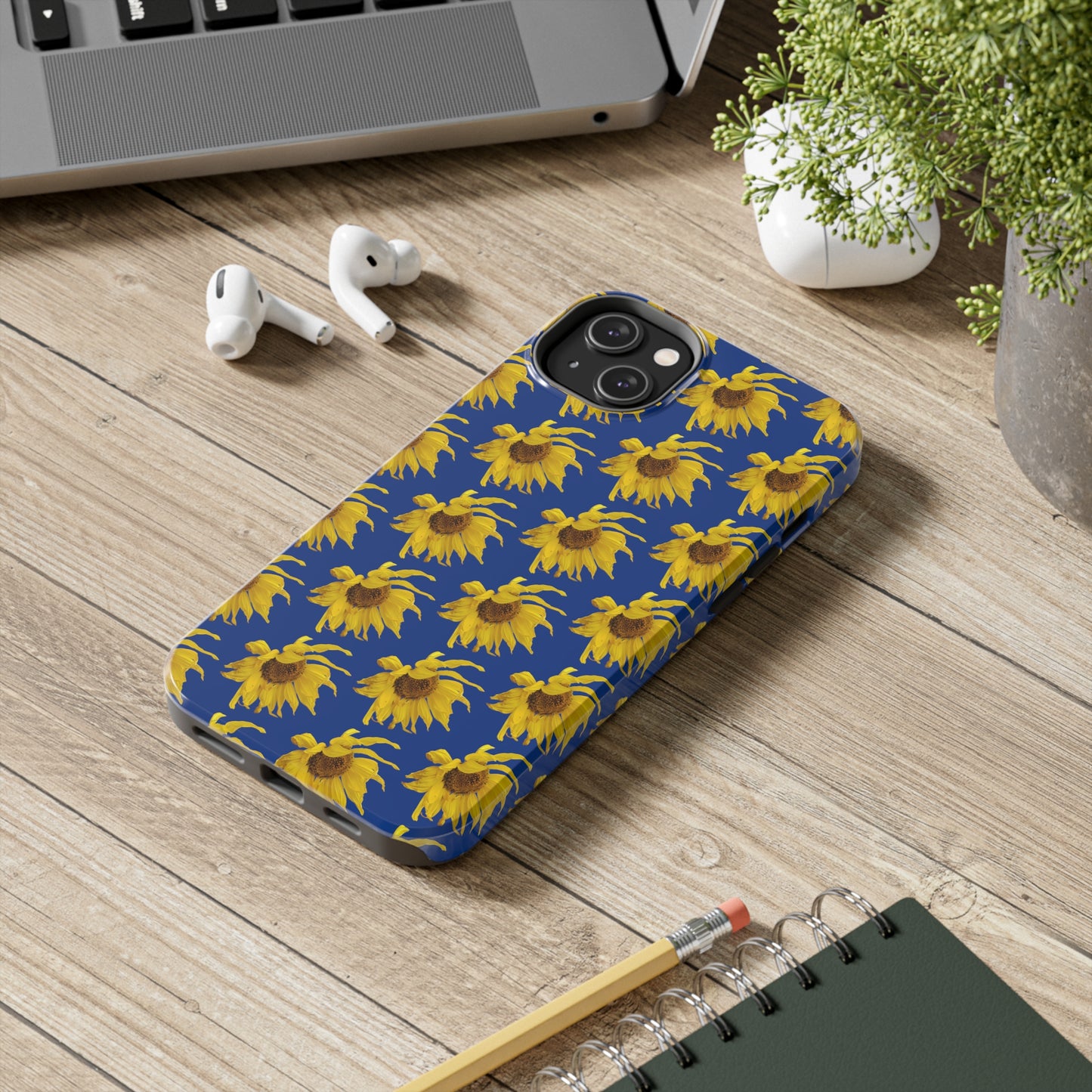 Fall Sunflower Blue Tough Phone Case