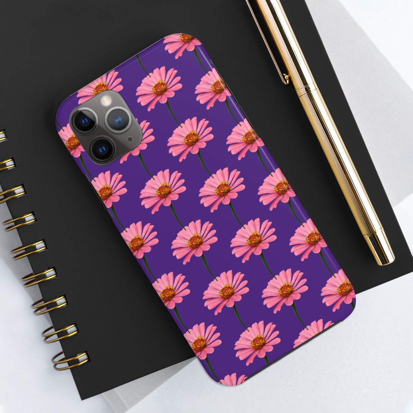 Pink Zinnia Purple Tough Phone Case