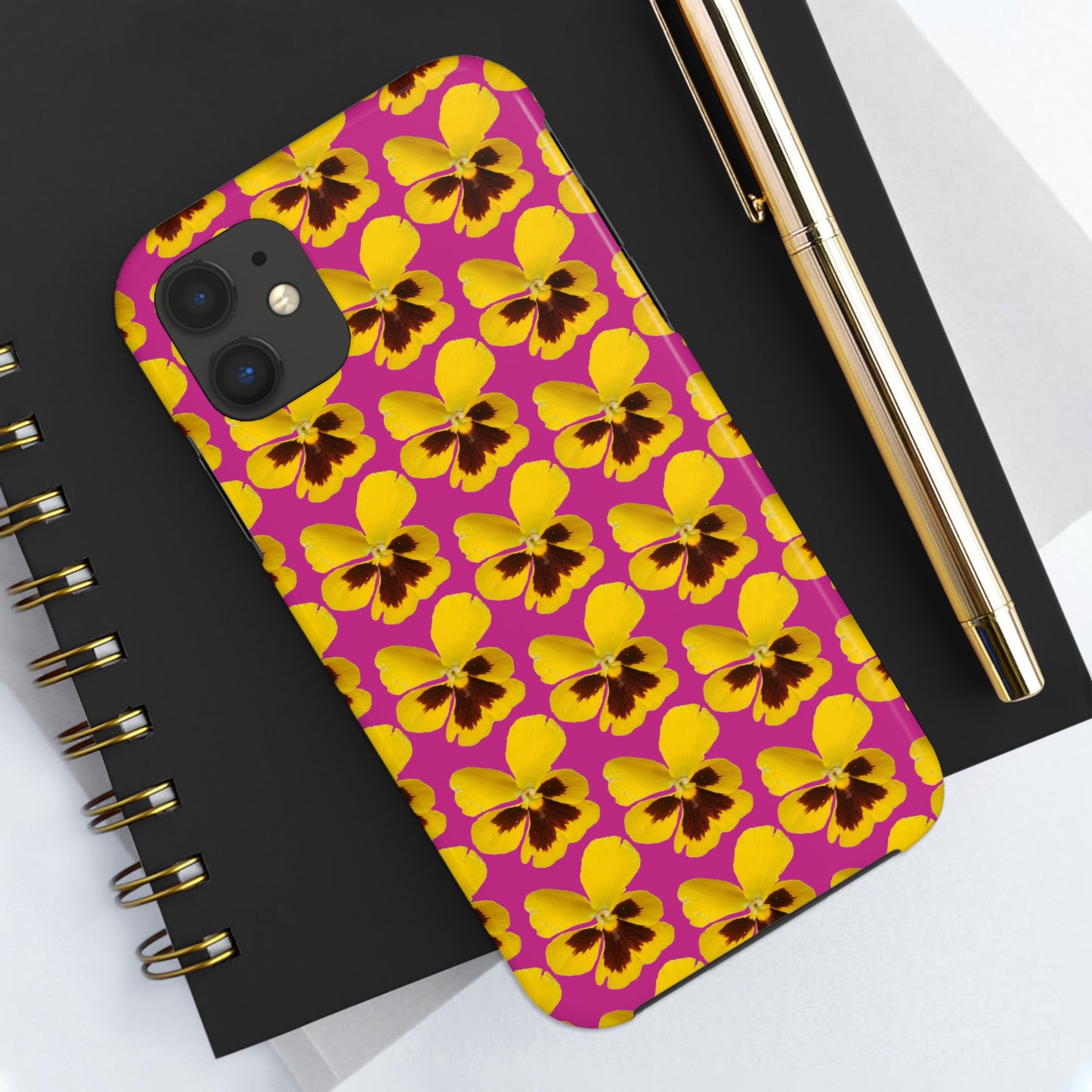 Yellow Pansy Pink Tough Phone Case