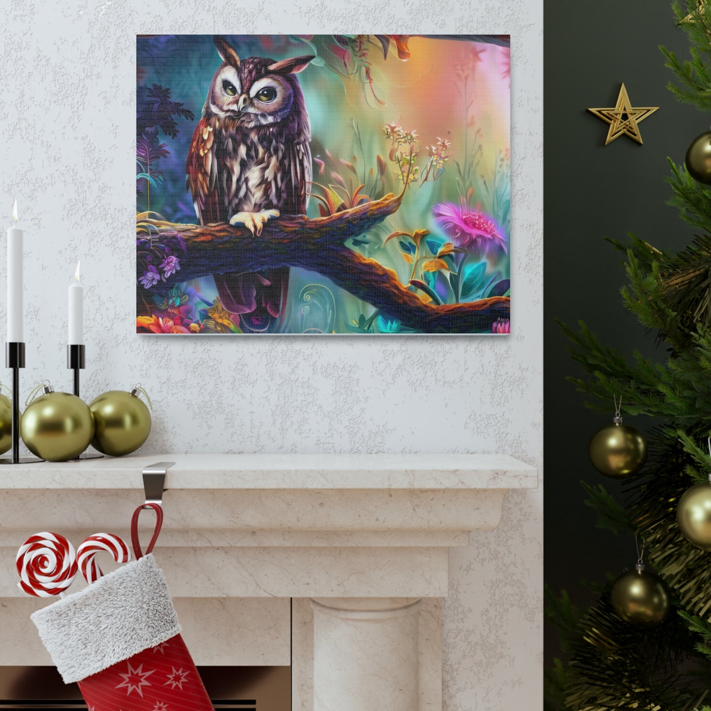 North Dakota Owl - Canvas Wall Art